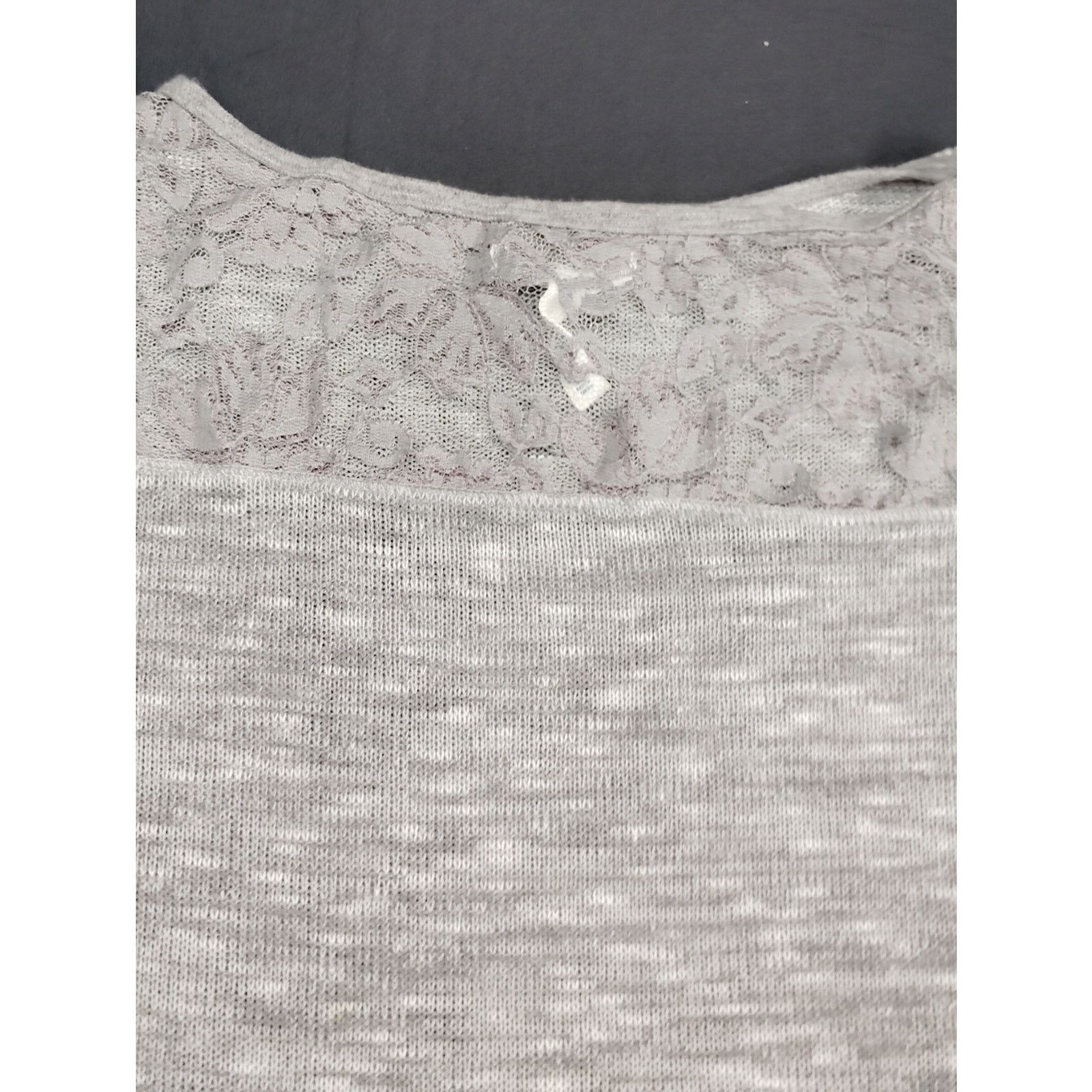 Aeropostale Aeropostale Gray Lace Back Long Sleeve Size S / US 4 / IT 40 - 5 Thumbnail