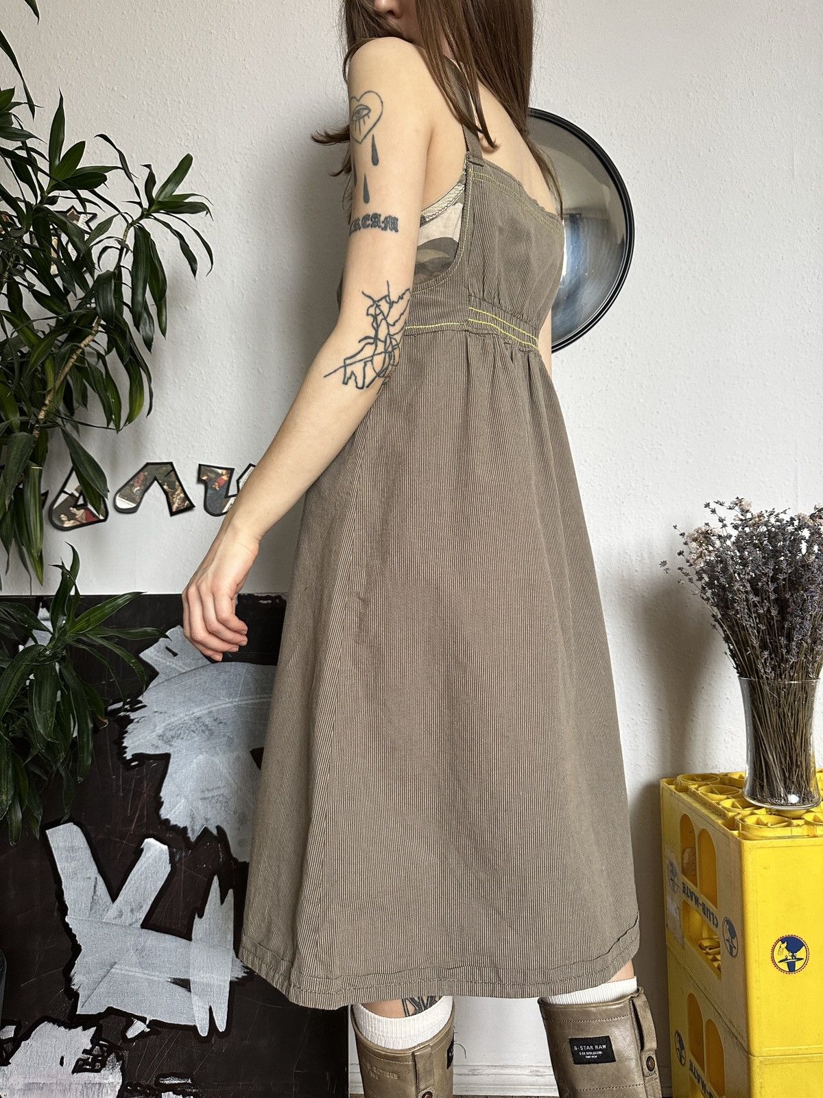 Vintage Striped Camo Vintage Military Dress StreetFashion Pocket Size S / US 4 / IT 40 - 4 Thumbnail