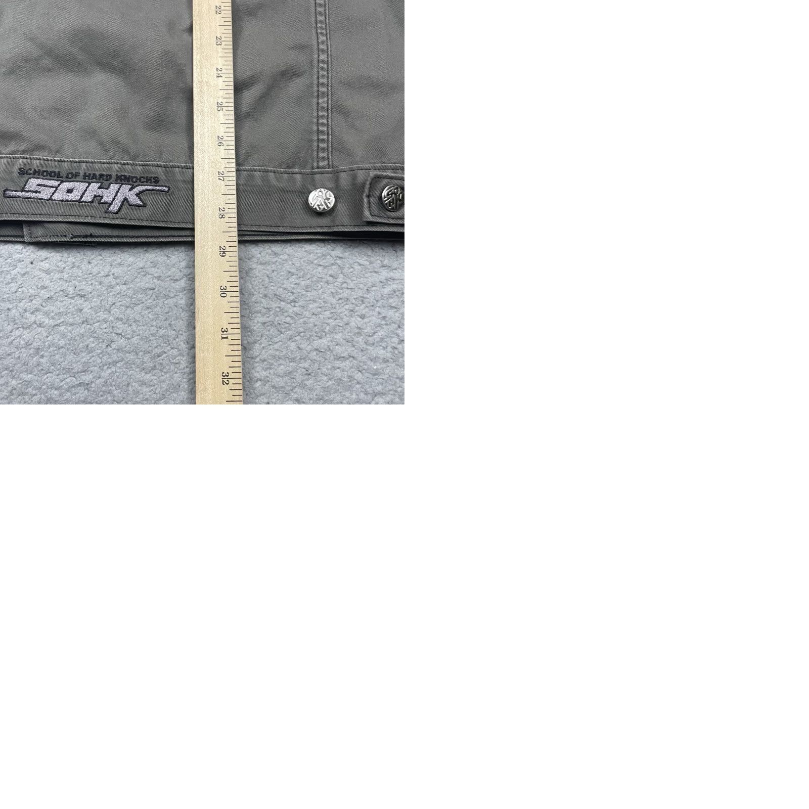 Denime VINTAGE School of Hard Knocks Denim Jacket Mens Adult Large L Gray Oversized Regular Coat/ Jacket Size US 33 - 10 Thumbnail