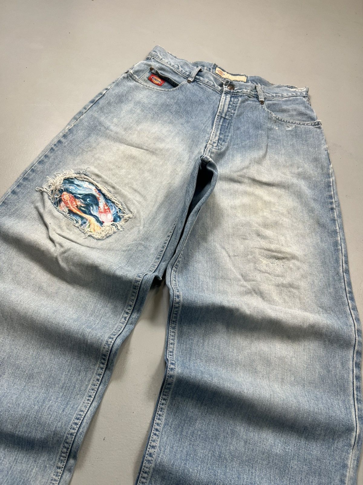 Dickies Rare vintage dickies big daddy hand made painted knee denim Size US 34 / EU 50 - 2 Thumbnail