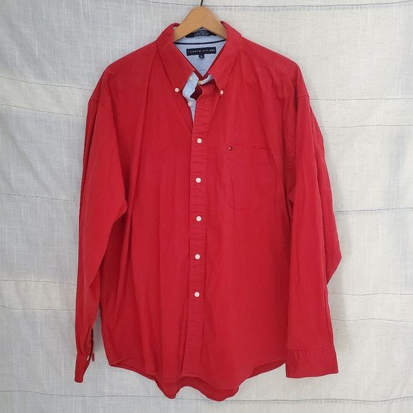 Tommy Hilfiger Vintage Tommy Hilfiger Classic Red Men's Shirt Sz:XXL Size US XXL / EU 58 / 5 - 1 Thumbnail