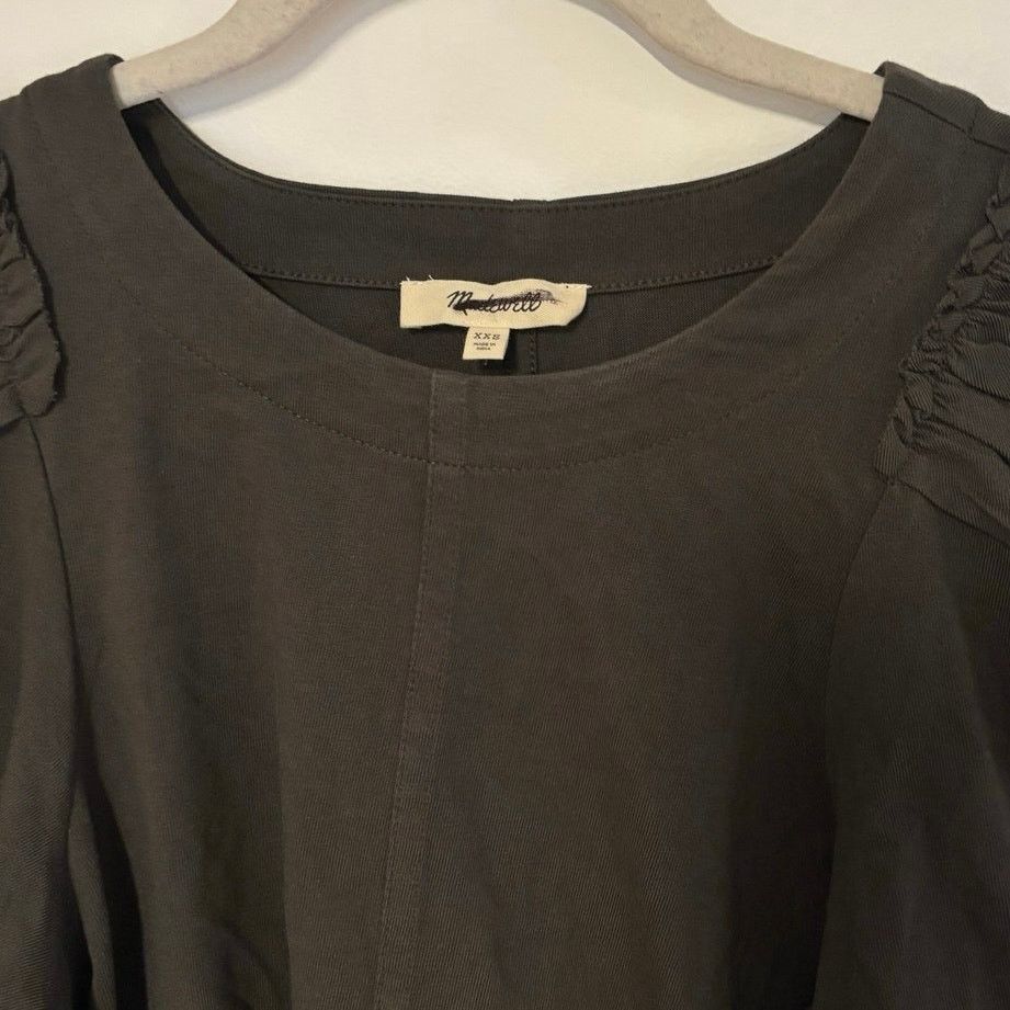 Madewell NWOT Madewell Puff-Sleeve Tee In Dark Surplus Size XXS Size XXS / US 00 / IT 34 - 3 Thumbnail