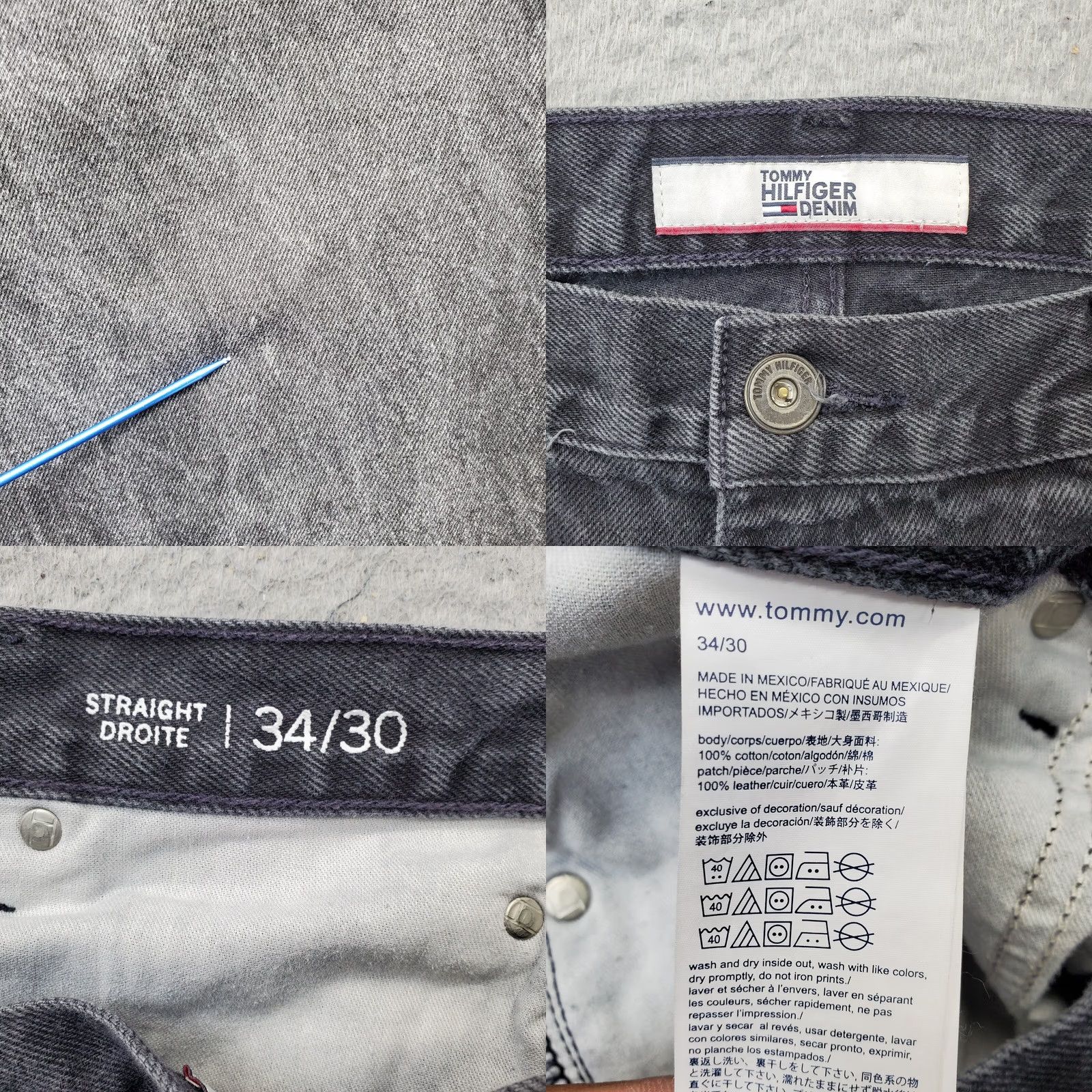 Tommy Hilfiger Tommy Hilfiger Jeans Mens 34x30 Black Denim Droite Dark Wash Straight Leg Jeans Mens 34x30 Black Denim Straight Size US 34 / EU 50 - 8 Thumbnail