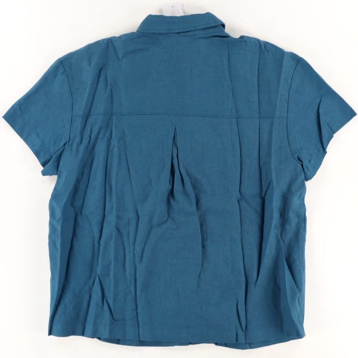 Nine West Nine West Shirt Teal Women's S Linen Cotton Oversized Button Up Size S / US 4 / IT 40 - 4 Thumbnail