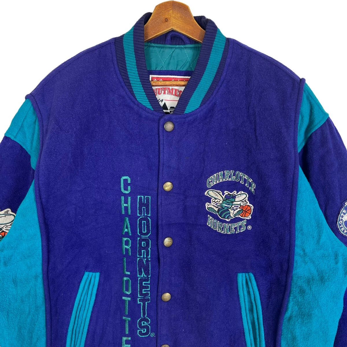 Nutmeg Nutmeg 90s Charlotte Hornets Varsity Jacket Stadium Jacket Size US L / EU 52-54 / 3 - 6 Thumbnail