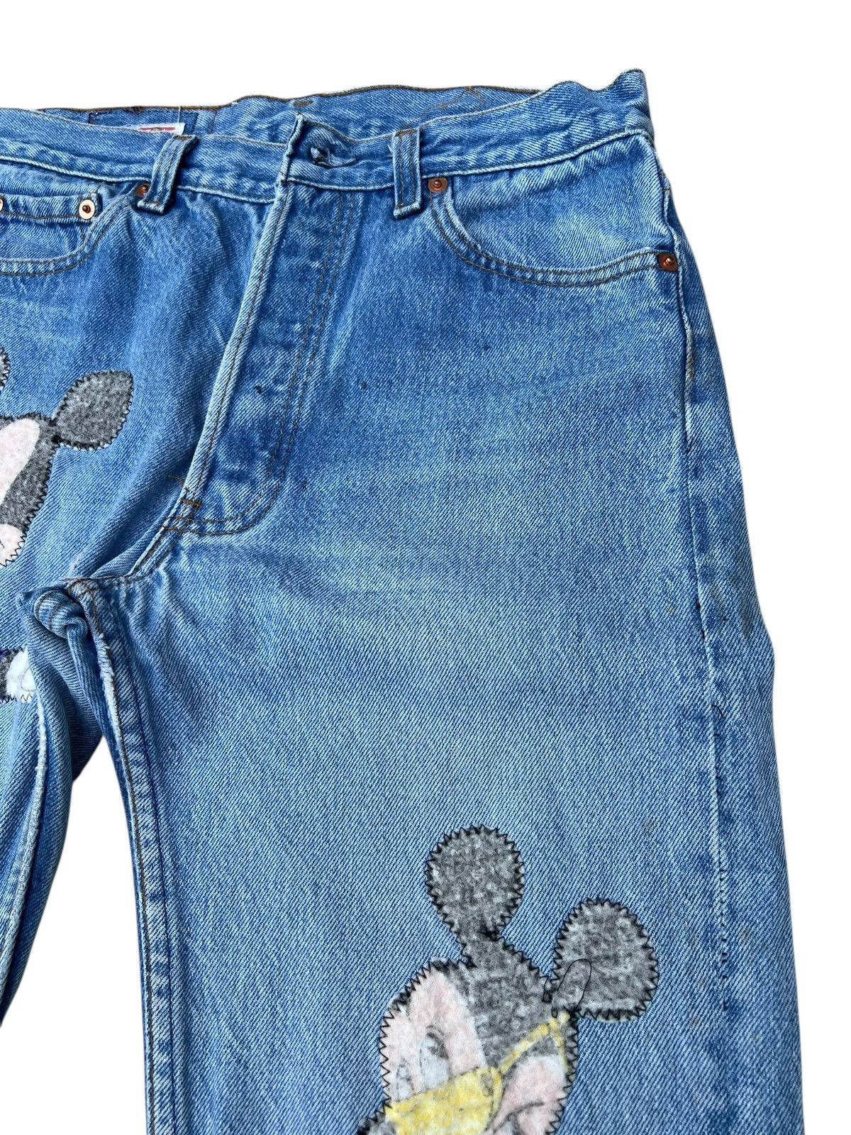 Levi's VTG 1992 Too Cute Disney X Levi’s 501 Patches Denim Jeans Size US 29 - 11 Thumbnail