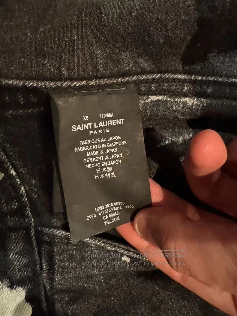 Saint Laurent Paris Saint Laurent Denim Splatter Jacket. Size US XS / EU 42 / 0 - 4 Thumbnail