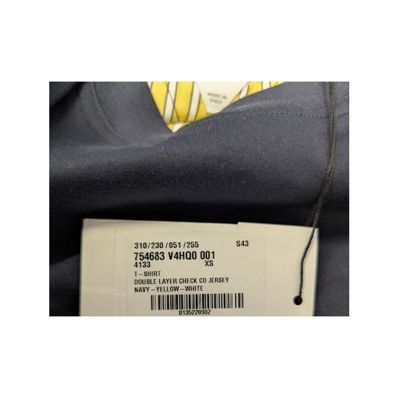 Bottega Veneta o1rshd1 Double Layer Cotton jersey T-Shirt Navy Blue/Yellow Size US XS / EU 42 / 0 - 23 Thumbnail
