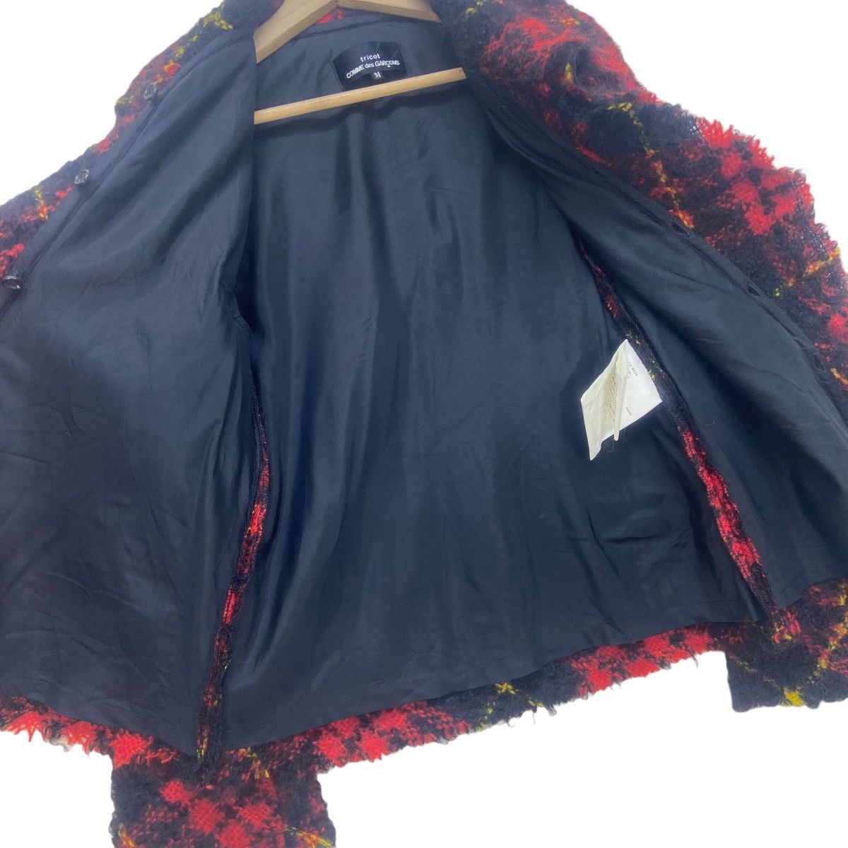 Comme des Garcons Tricot Comme des Garçons Red Check Mohair Jacket Size S / US 4 / IT 40 - 18 Thumbnail