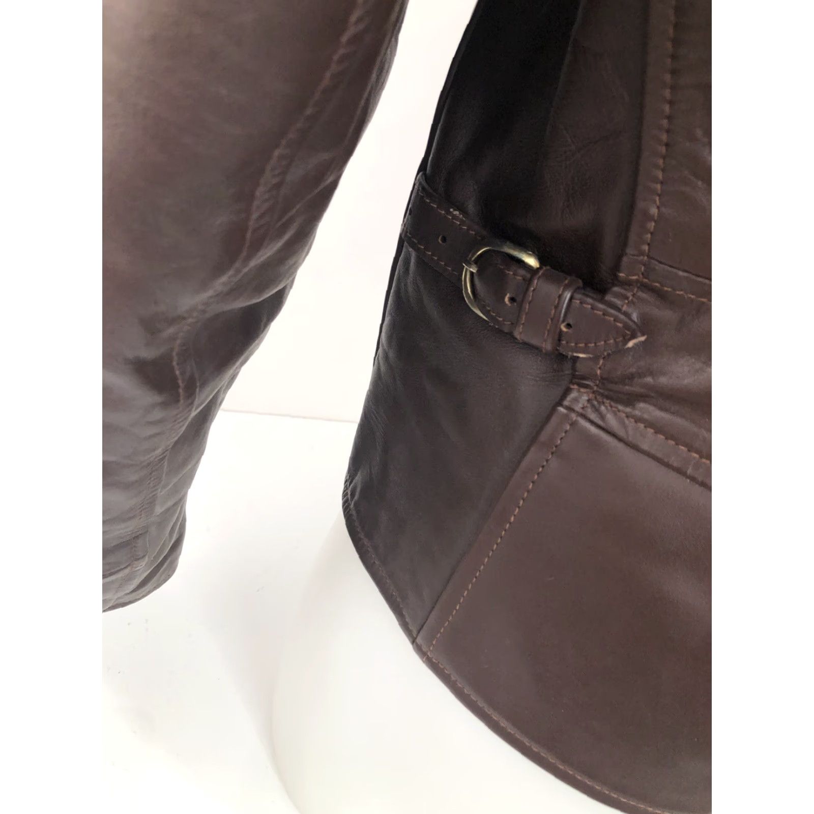 Vintage LOST WORLDS Bomber Jacket Mens 40 Leather Horsehide Brown Size US XXS / EU 40 - 6 Thumbnail
