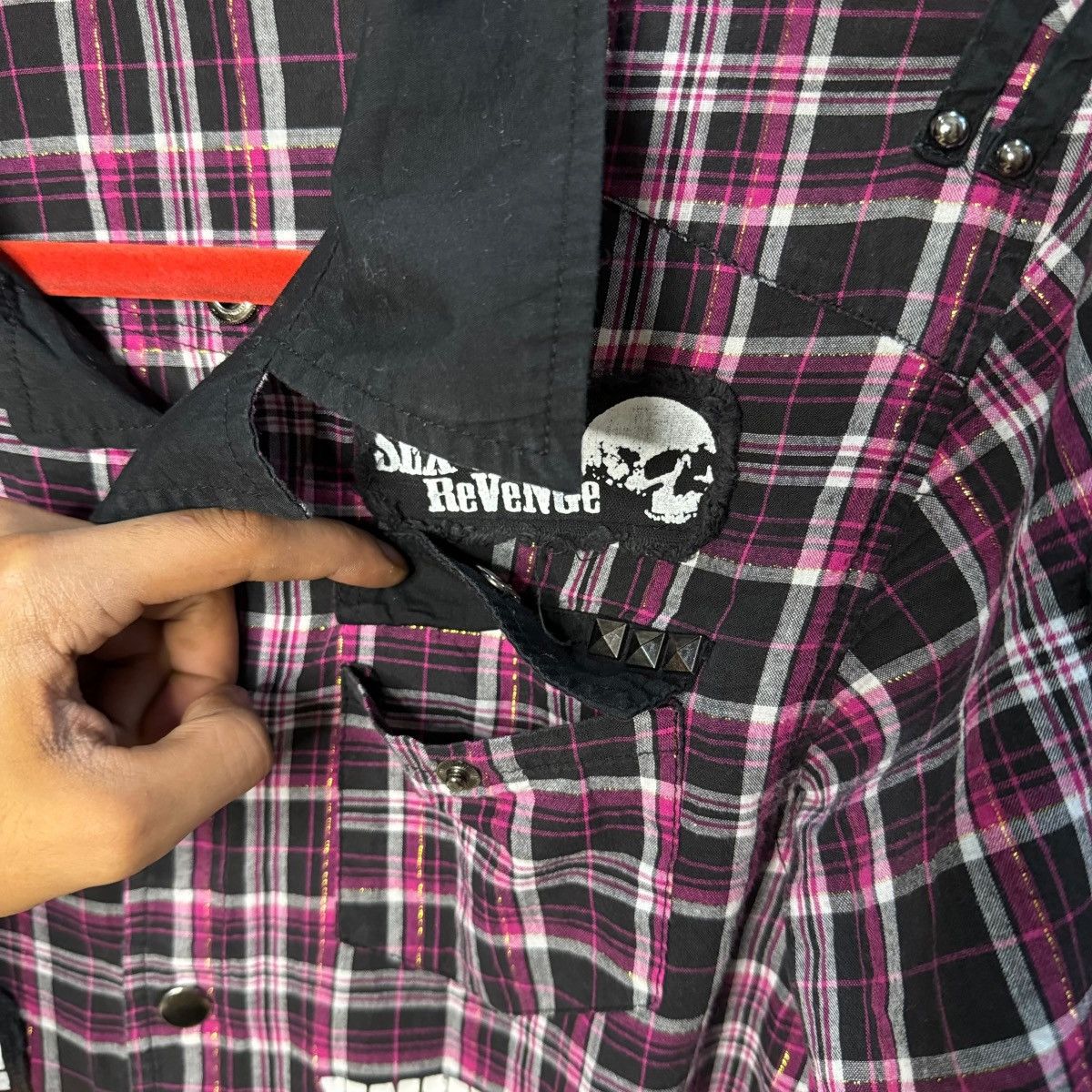 Sex Pot ReVeNGe Sex Pot Revenge Skull Patches Studded Punk Flannel Shirt Size US S / EU 44-46 / 1 - 12 Thumbnail