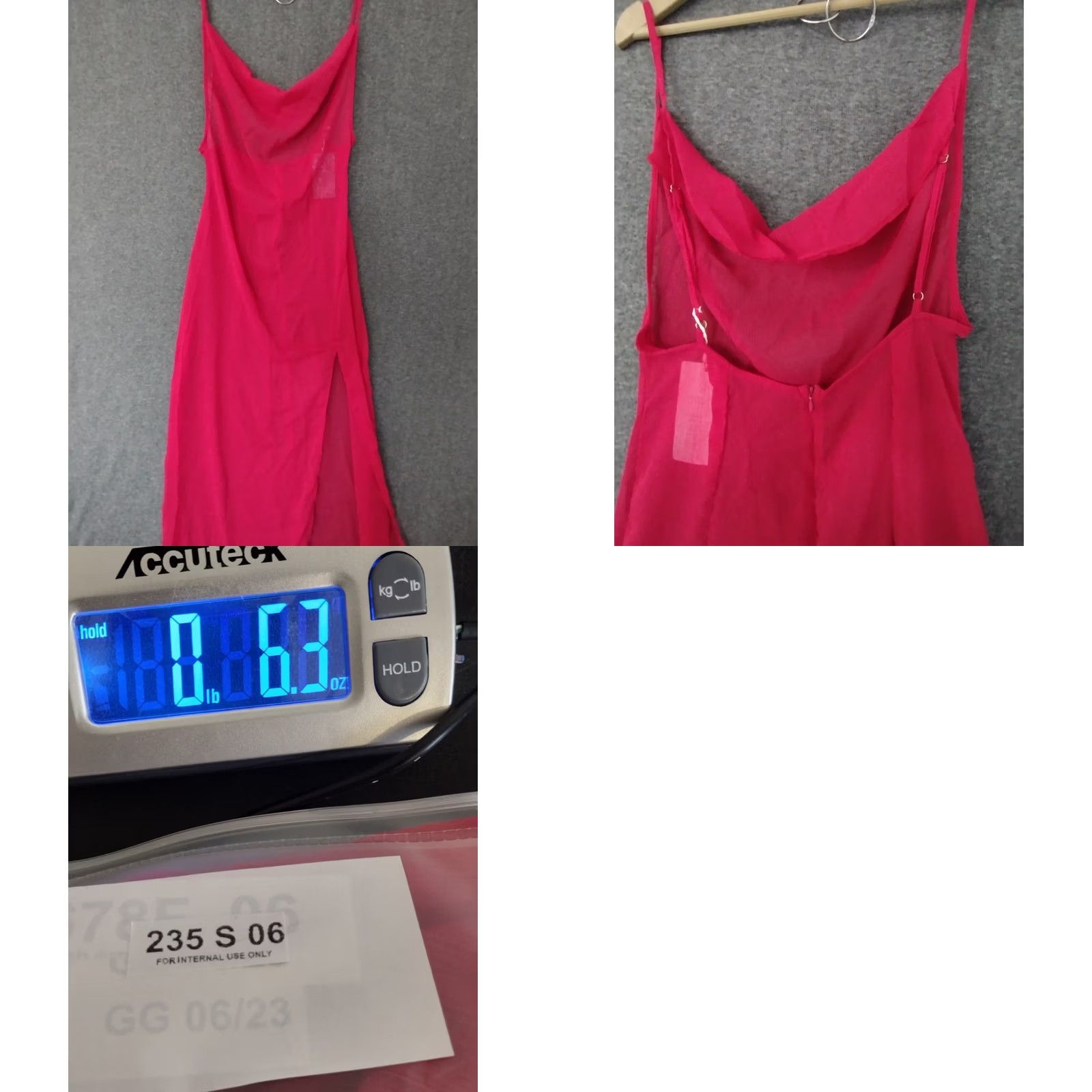 Vintage Toluca Swim Red Maxi Cover Up Cowl Neck Sheer Dress - Size M - Women’s Beach Summer Party Ladies Size M / US 6-8 / IT 42-44 - 8 Thumbnail