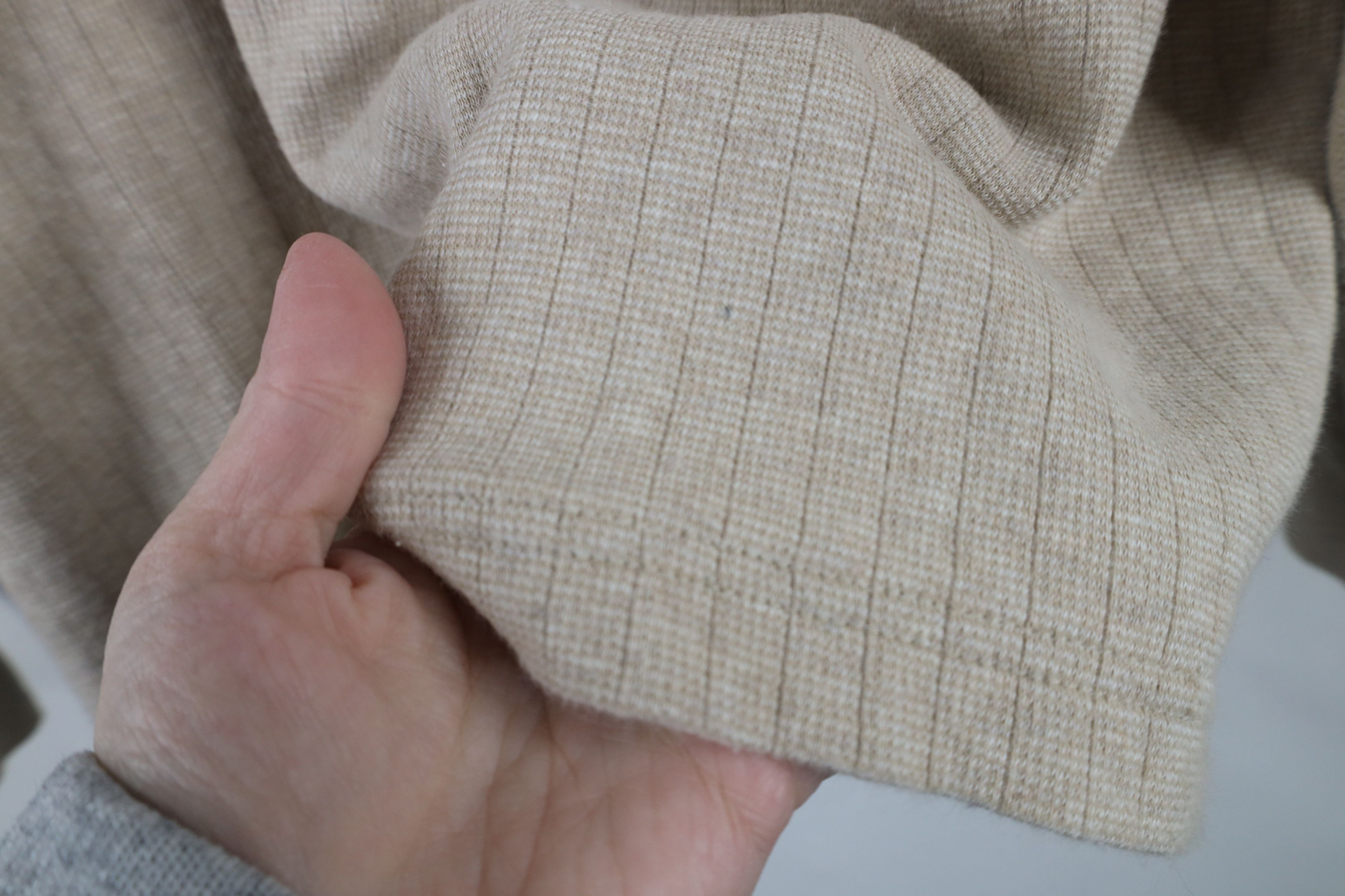 Vintage Vintage 90s Streetwear Long Sleeve Polo Shirt Oatmeal Brown Size US L / EU 52-54 / 3 - 9 Thumbnail