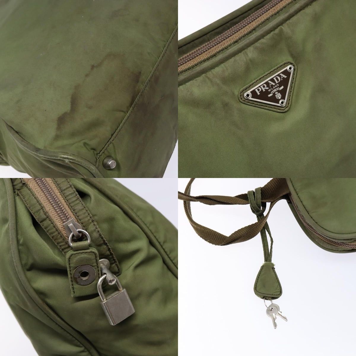 Prada PRADA Hand Bag Nylon Green Silver Size ONE SIZE - 11 Thumbnail