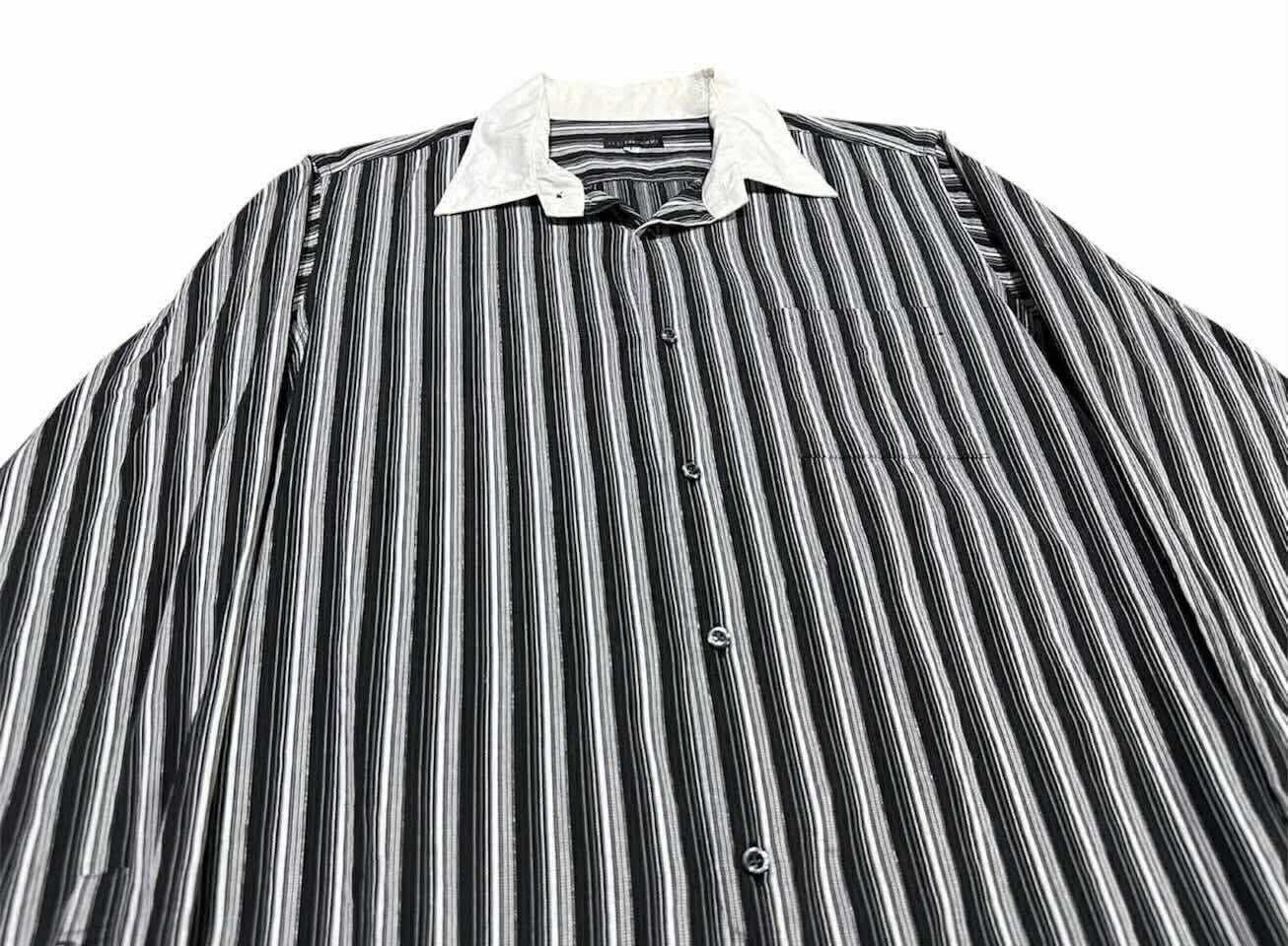 Issey Miyake 🔥Vintage Tete Homme Issey Miyake Striped Shirt Long Sleeve Size US L / EU 52-54 / 3 - 2 Thumbnail
