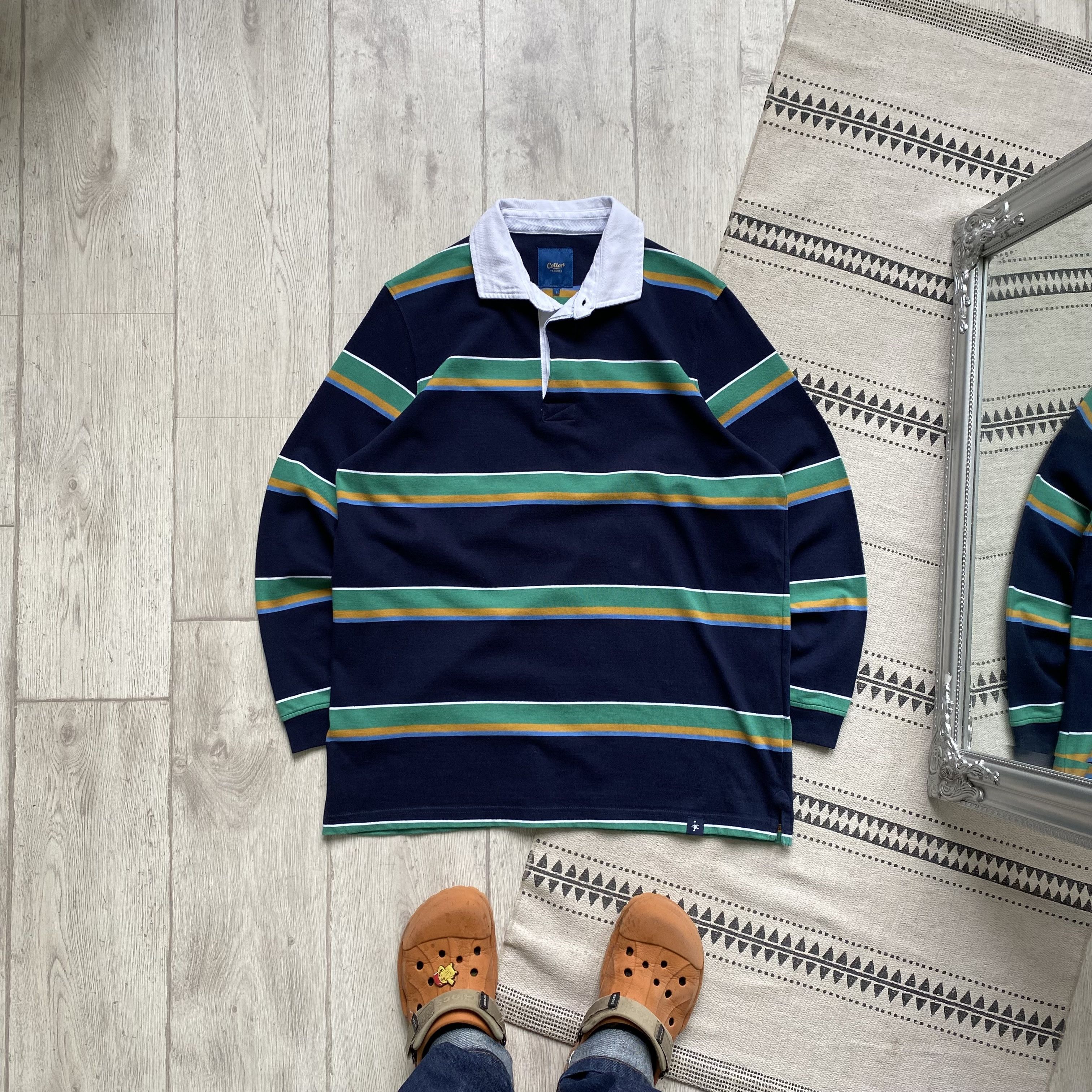 Cotton Traders Vintage Ralph Lauren striped rugby shirt long Cotton Traders Size US L / EU 52-54 / 3 - 1 Thumbnail