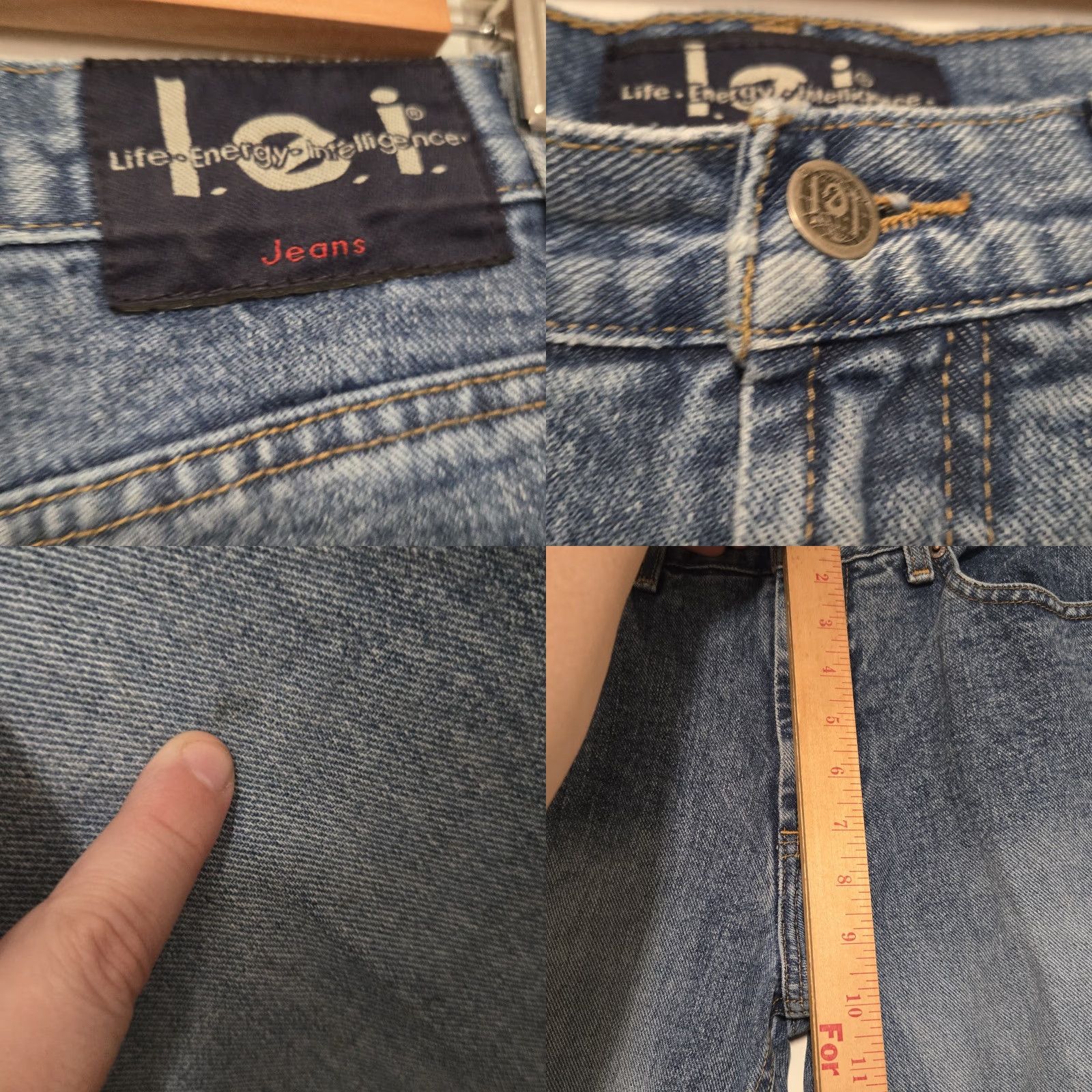 Vintage VINTAGE LEI Jeans Women Size 7 Flared Low Rise Bell Bottom 90s Blue Denim Shirt? Size 28" / US 6 / IT 42 - 10 Thumbnail
