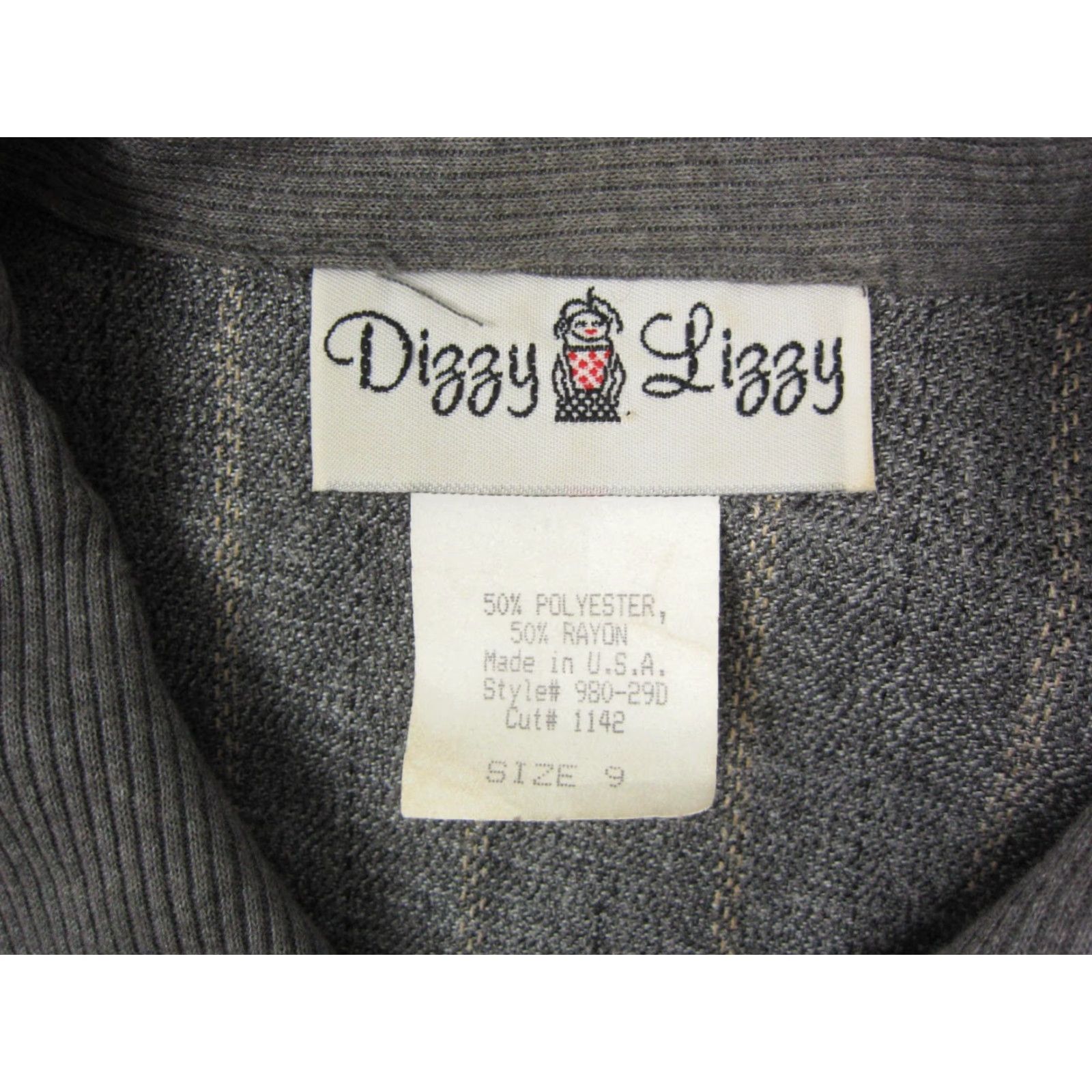 Vintage VINTAGE Dizzy Lizzy Vest Teens Size 9 Gray Striped Cropped Made in USA 70s Size M / US 6-8 / IT 42-44 - 3 Thumbnail