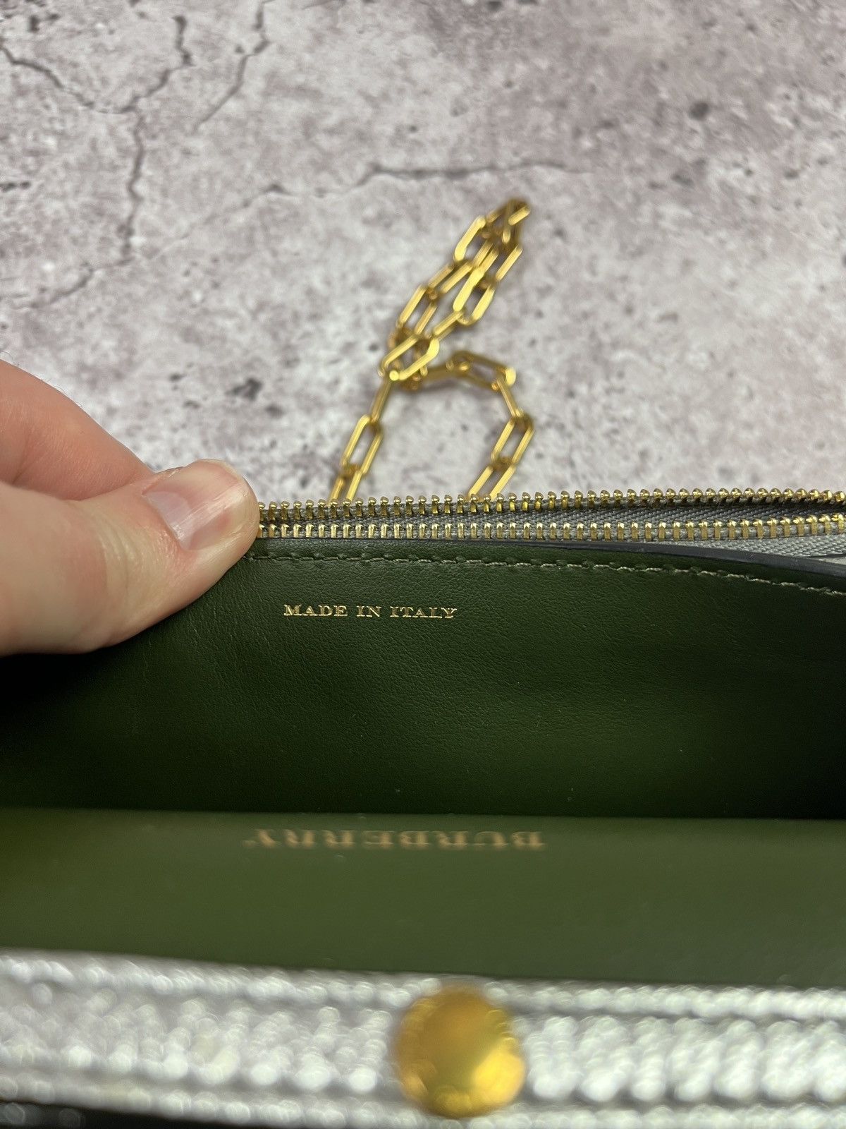 Burberry Metallic Silver D-Ring Leather Chain Small Shoulder Bag Size ONE SIZE - 19 Thumbnail