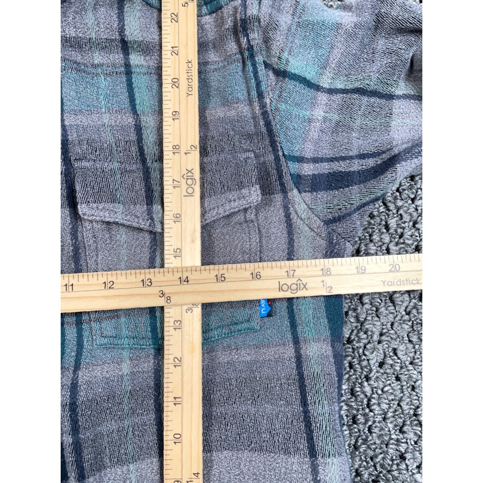 KAVU KAVU Heavyweight Flannel Shirt Adult Medium Gray Plaid Workwear Grunge Size US M / EU 48-50 / 2 - 6 Thumbnail