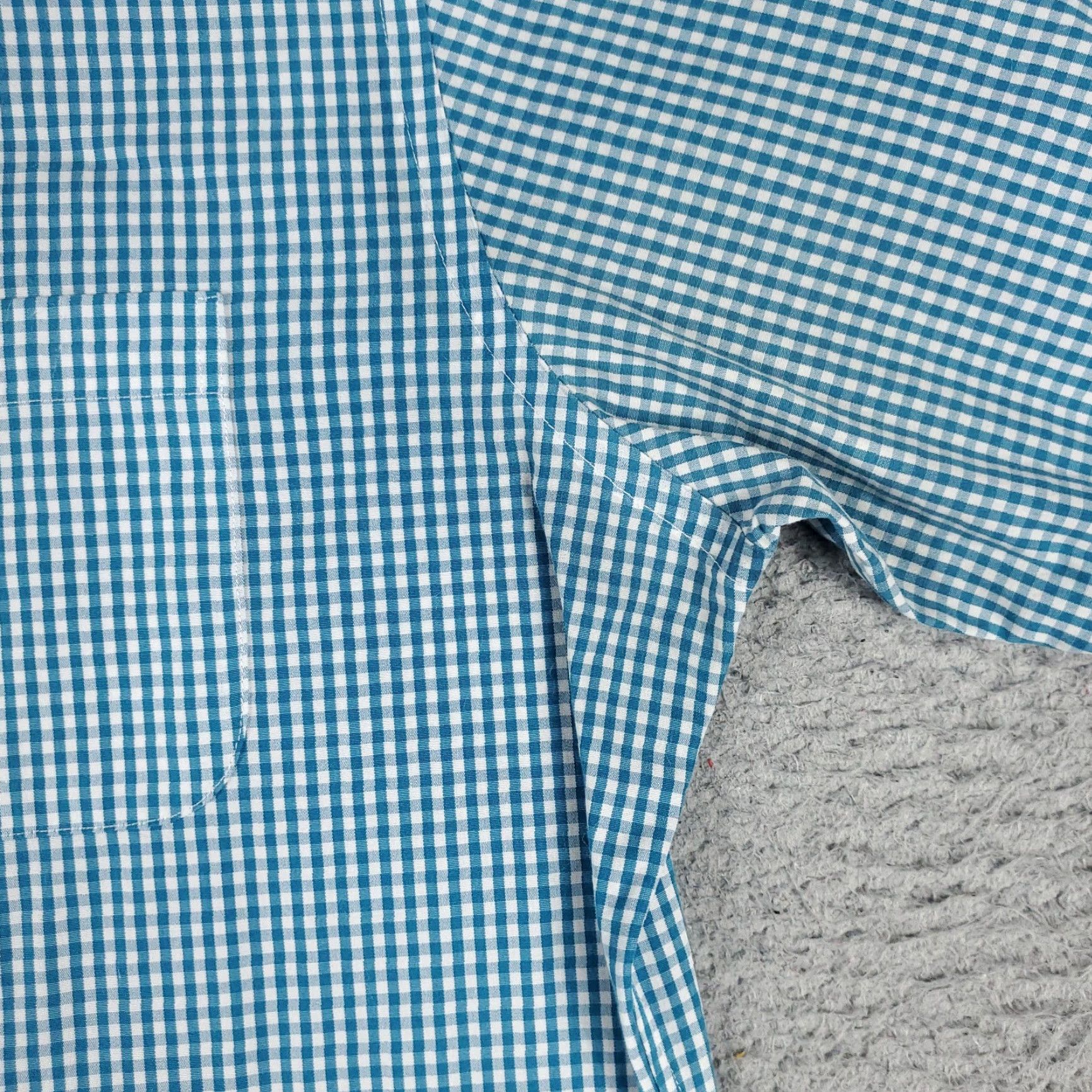 Brooks Brothers Brooks Brothers Dress Shirt Men 16 Blue Check Long Sleeve Button Up Cotton Non-Iron Regular Fit, Classic American Style, 16 Neck, Barrel Cuff Size 42R - 4 Thumbnail