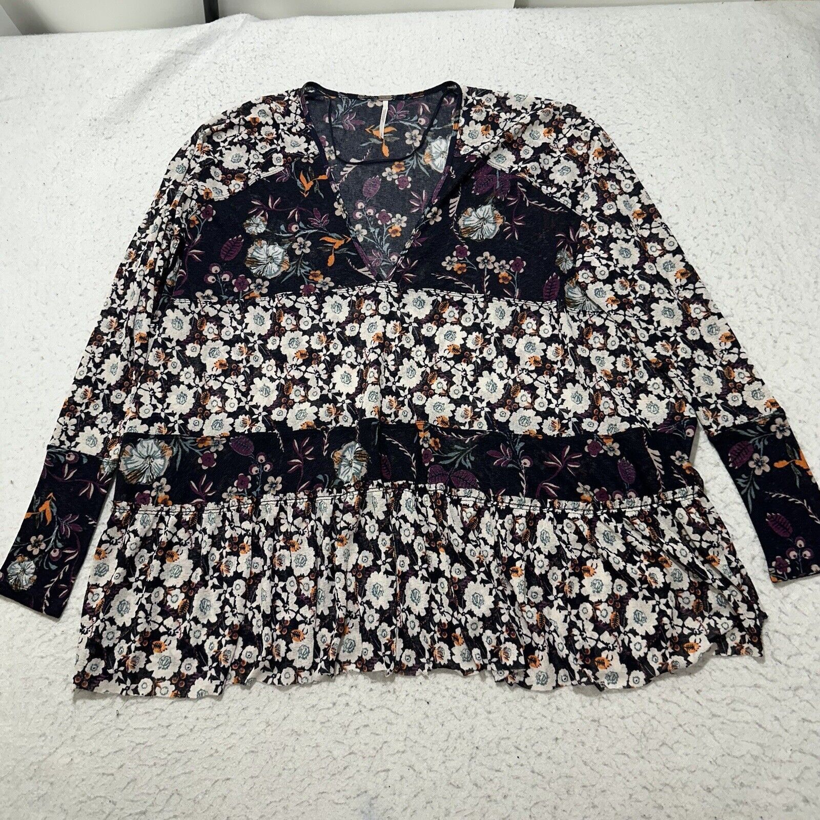 Free People Free People Small Isabelle Swing Tunic Boho Floral Blouse Size S / US 4 / IT 40 - 1 Thumbnail