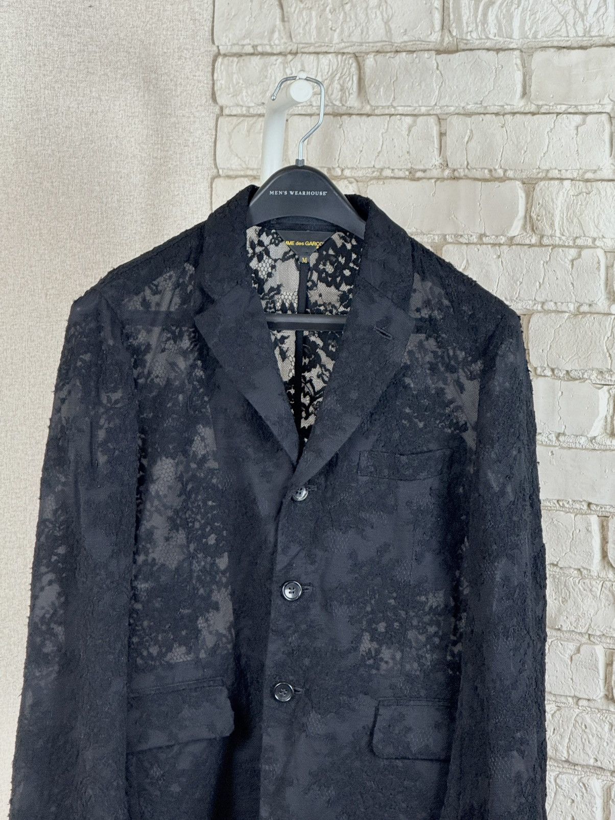 Comme des Garcons Womans Comme Des Garcons Lace Wool Blend Blazer in Black Size M / US 6-8 / IT 42-44 - 4 Thumbnail