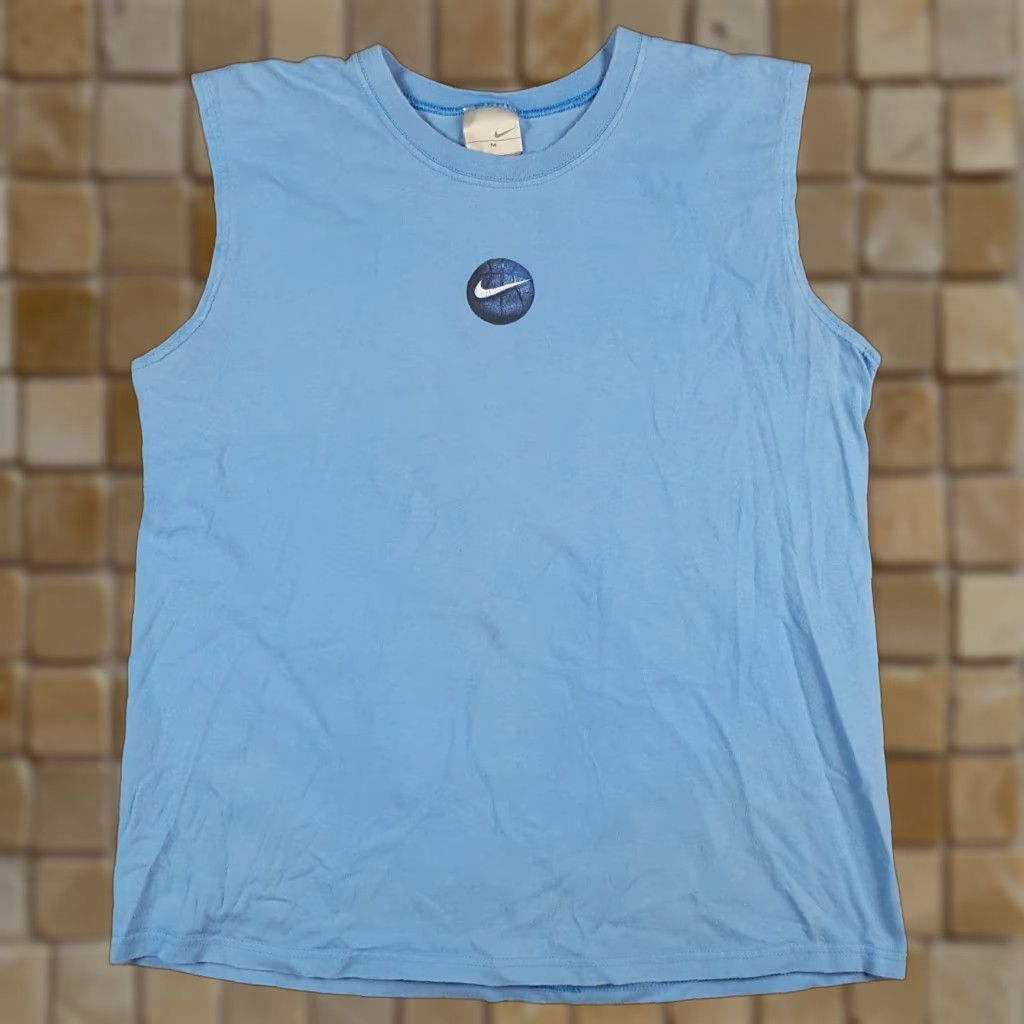Nike VINTAGE Nike Basketball Swoosh Logo Men's Tank Top T-Shirt Size M Blue 90s 00s Y2K Gym Athletic Vintage Shirt Mens Sports Size US M / EU 48-50 / 2 - 1 Thumbnail