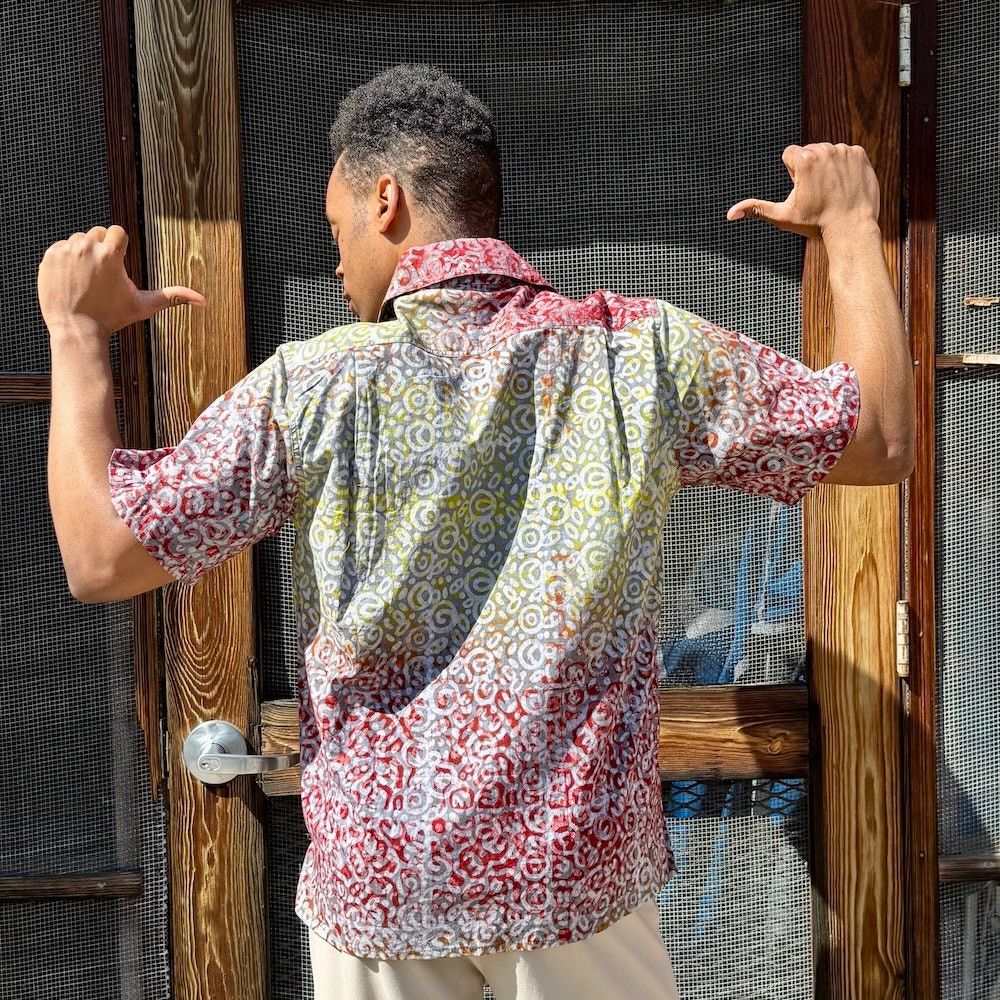 Other Unique Batik Ryan Mulitcolor Lava Cotton Button Down Shirt Size US XL / EU 56 / 4 - 4 Thumbnail
