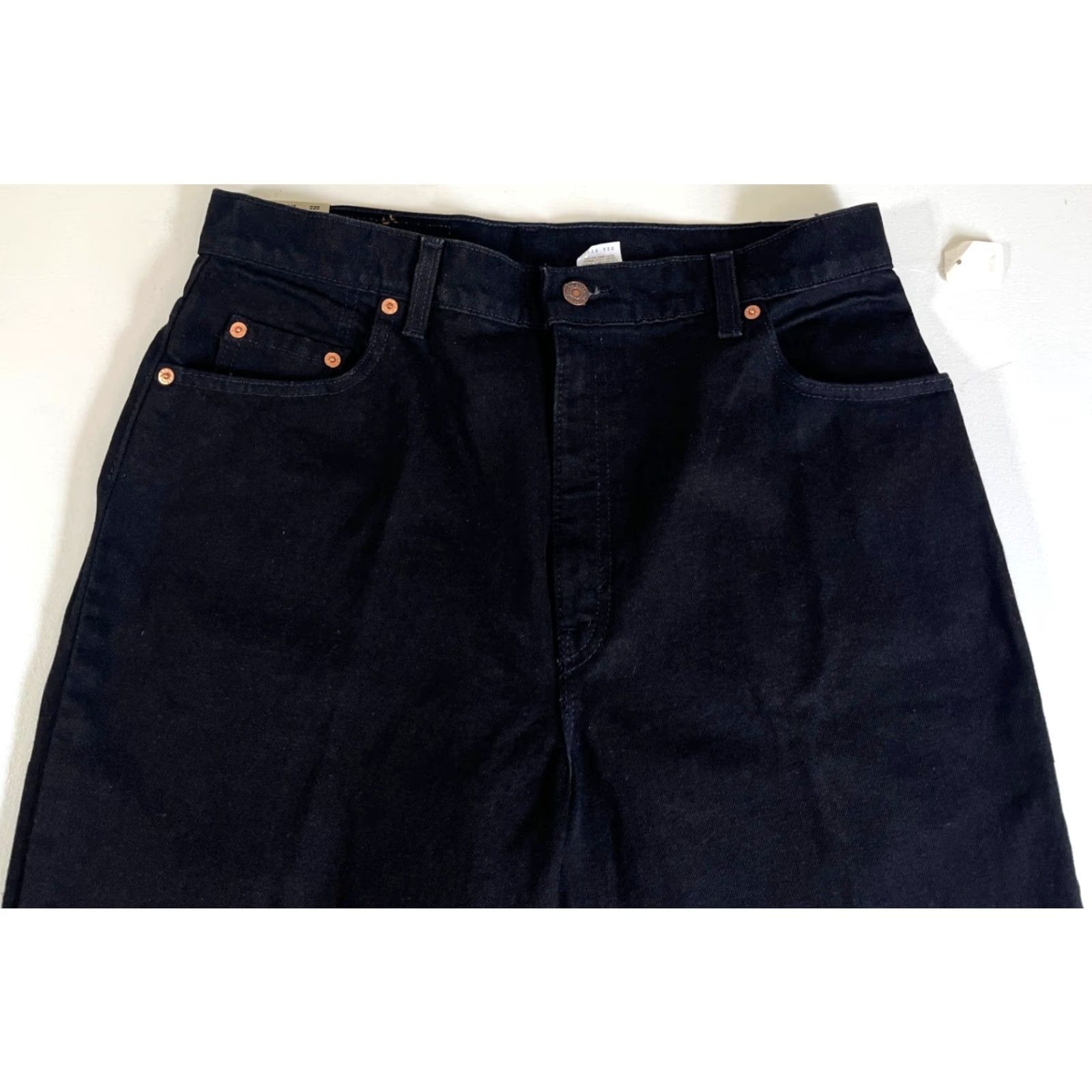 Levi's VINTAGE Levi's 551 Jeans Women’s Black 16 90s Relaxed Tapered Leg Denim 100% Cotton USA Mens Women Girls Size 38" / US 16 / IT 52 - 3 Thumbnail