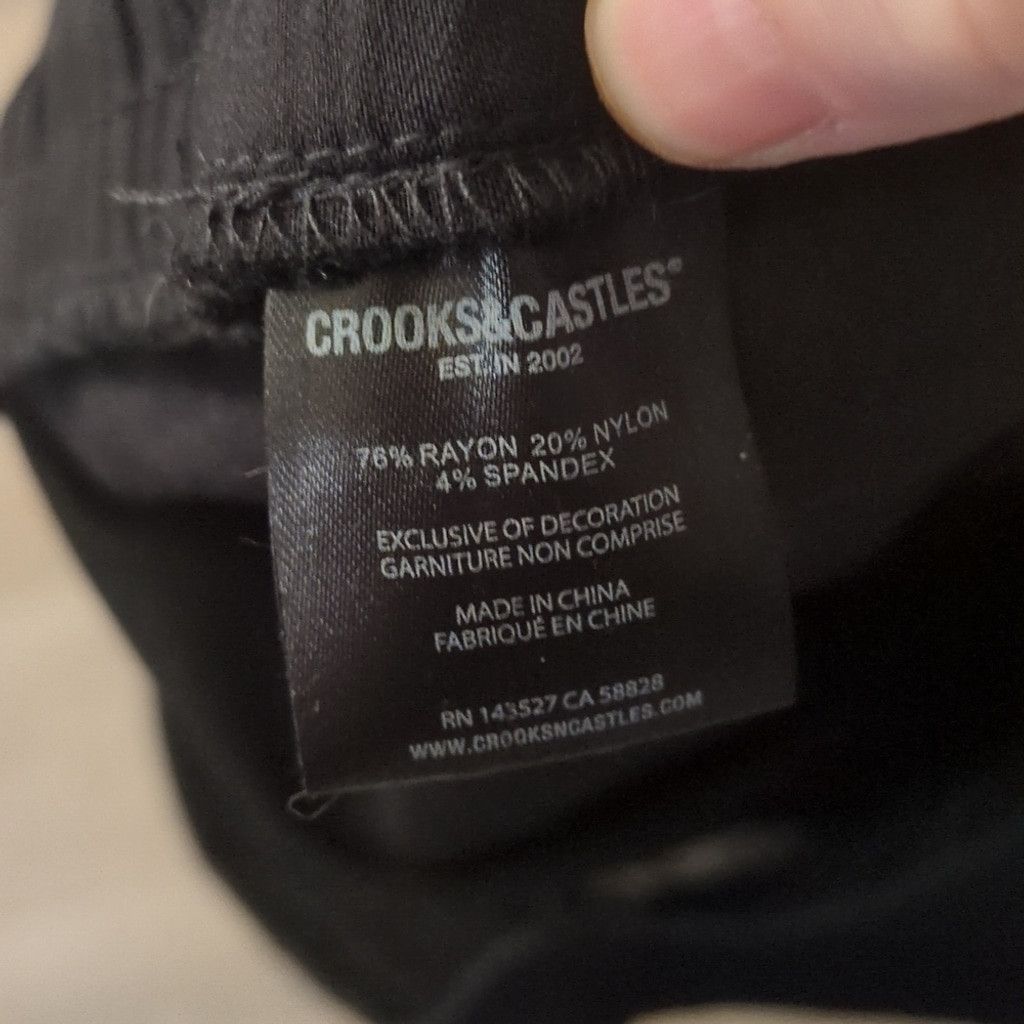 Crooks & Castles Crooks & castles black CNC bungee cargo joggers size large Size US 31 - 6 Thumbnail