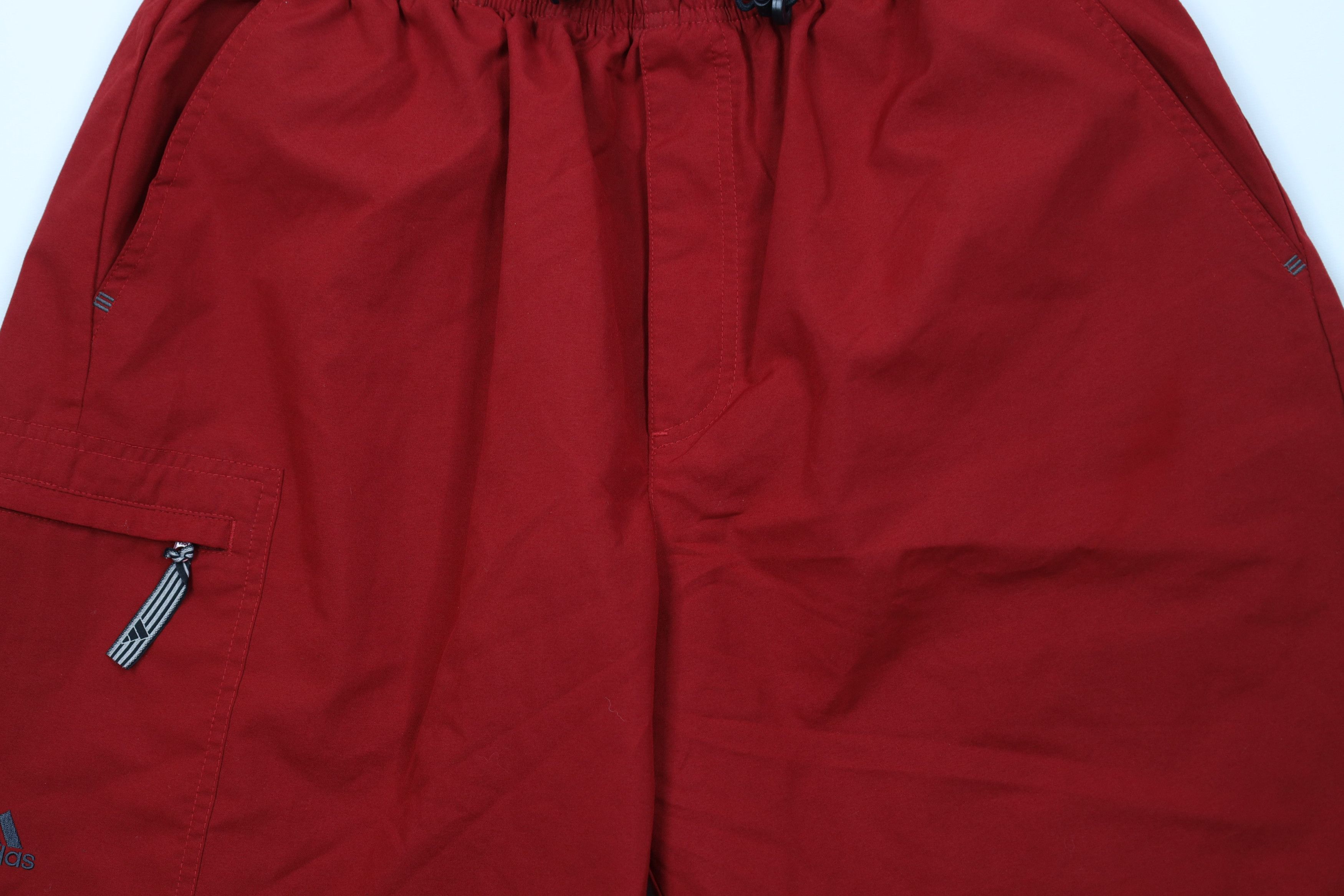 Adidas Vintage Y2K 2001 Adidas Baggy Microfiber Cargo Shorts Red Size US 34 / EU 50 - 3 Thumbnail