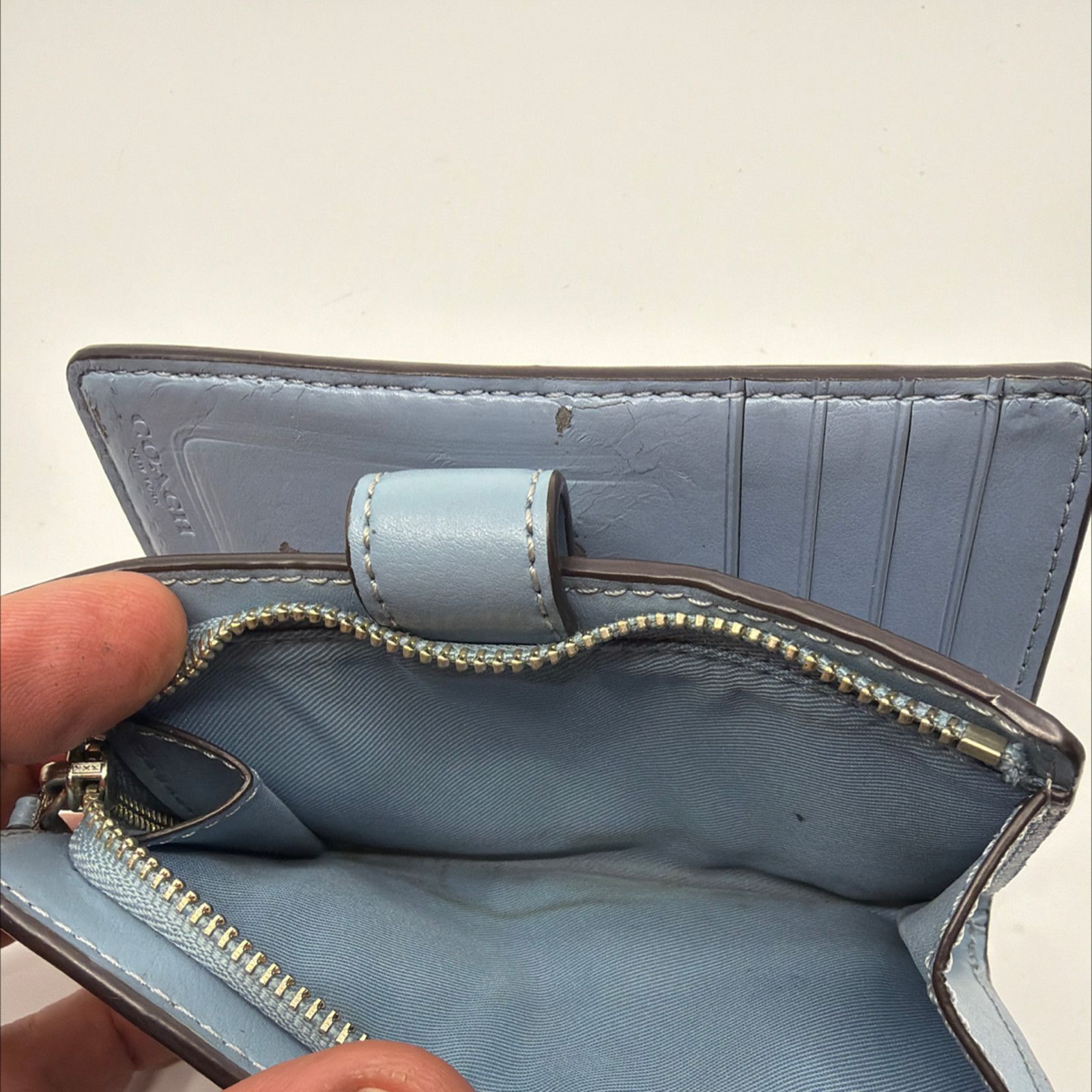 Coach Coach Signature Canvas Bi-Fold Wallet Brown & Blue Size ONE SIZE - 4 Thumbnail