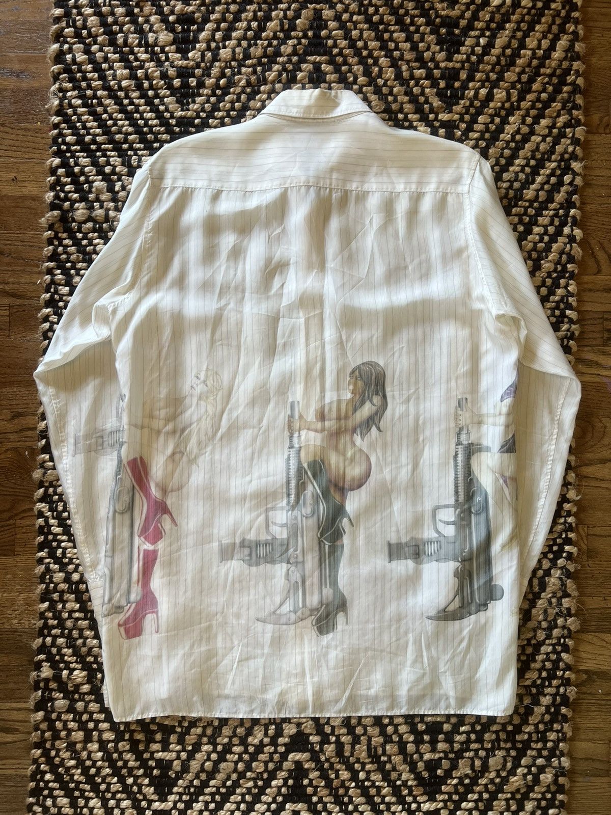Yohji Yamamoto Y’s x Justin Davis AW09 “Pinups & Uzis” Pinstripe Button Up Size US L / EU 52-54 / 3 - 4 Thumbnail