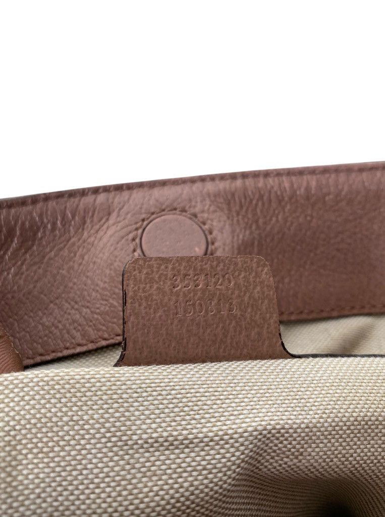 Gucci Gucci Brown Medium GG Canvas Satchel Beige Pony Size ONE SIZE - 8 Thumbnail