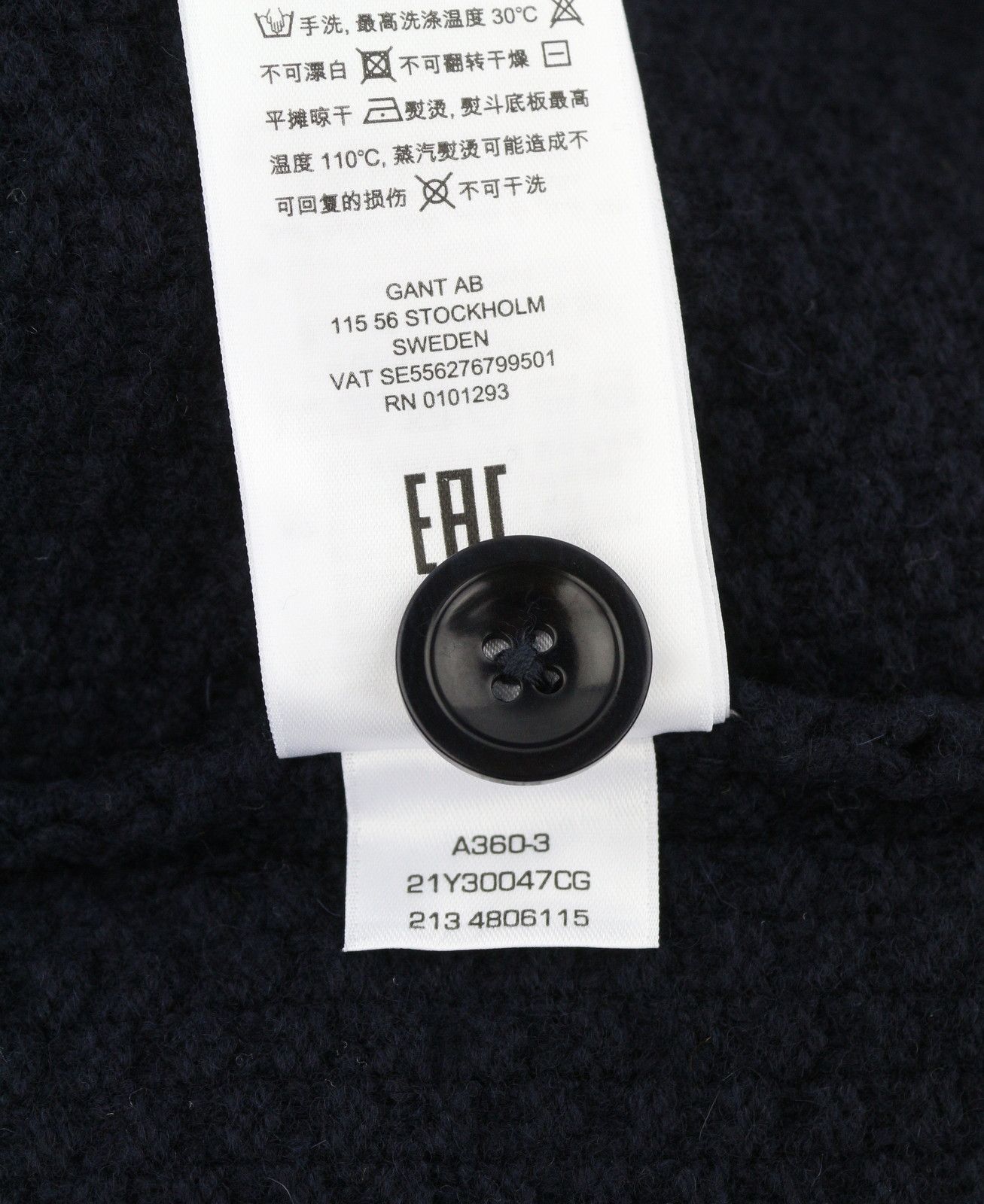 Gant ARAN CARDIGAN M Evening Blue Wool Jumper 87227 Size M / US 6-8 / IT 42-44 - 10 Thumbnail