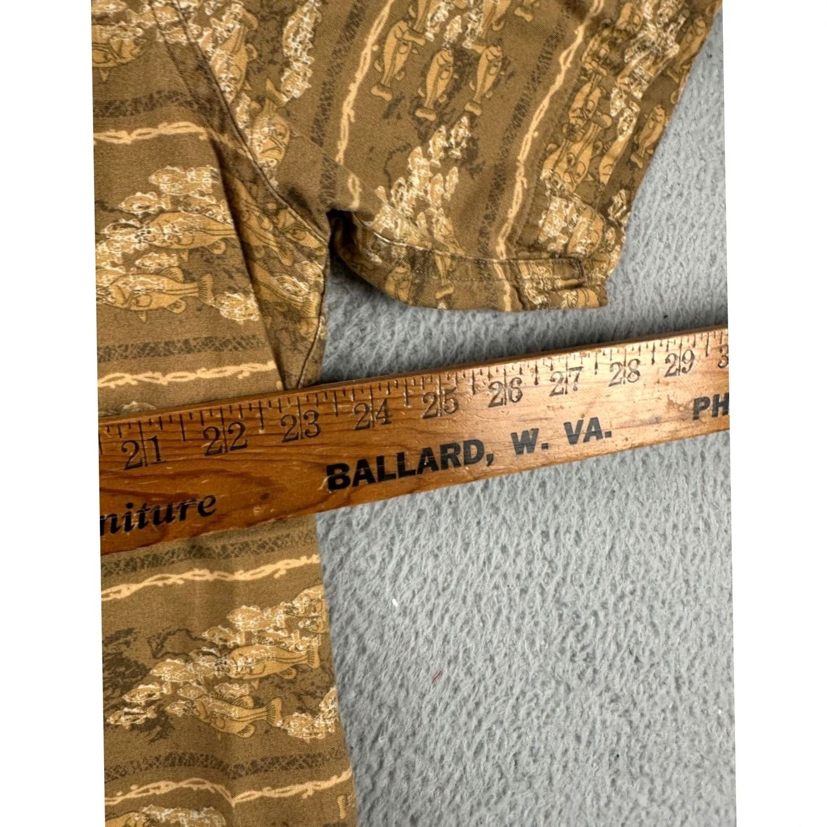 Vintage VINTAGE Woolrich Button Down Shirt Mens XL Tan All Over Fish Print Pocket Button-Up Collared Short Sleeve Casual Winter Size US XL / EU 56 / 4 - 7 Thumbnail