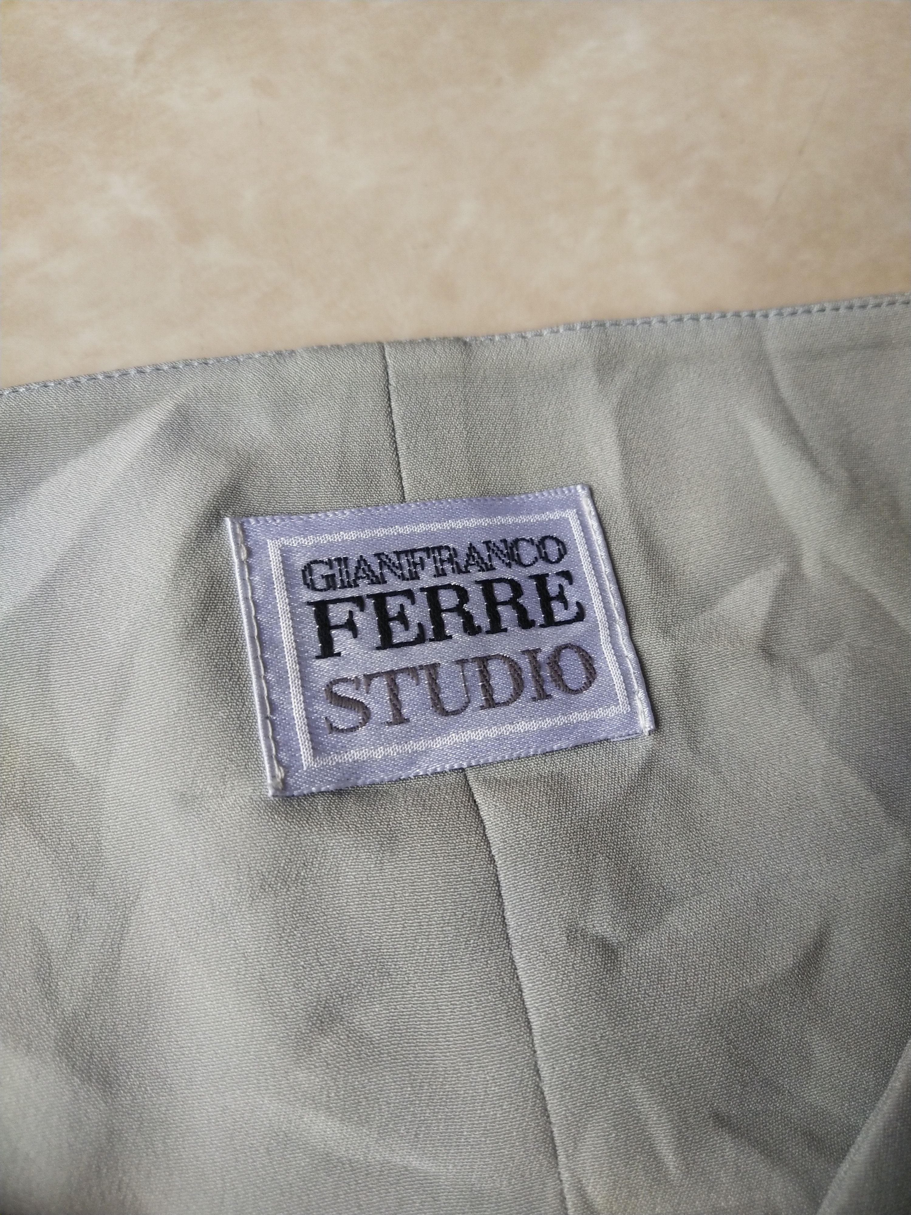 Gianfranco Ferre 1990s Gianfranco Ferre Studio Crinkled Silk Blend Dress Size S / US 4 / IT 40 - 6 Thumbnail
