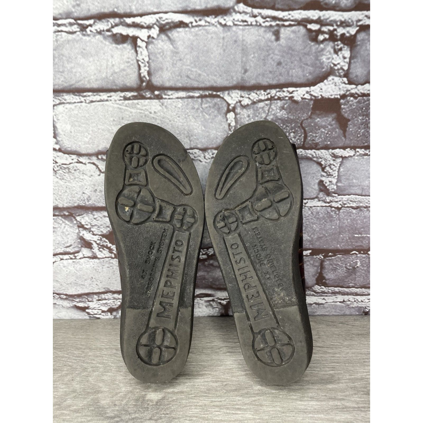 Mephisto Mephisto Brown Leather Croc Embossed Slip On Slides Sandals Size US 5 / IT 35 - 21 Thumbnail