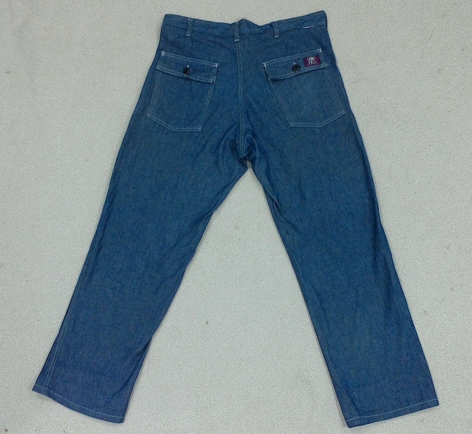 image of Made In USA Gung Ho Fatigue Denim Pant in Blue, Men's (Size 35)