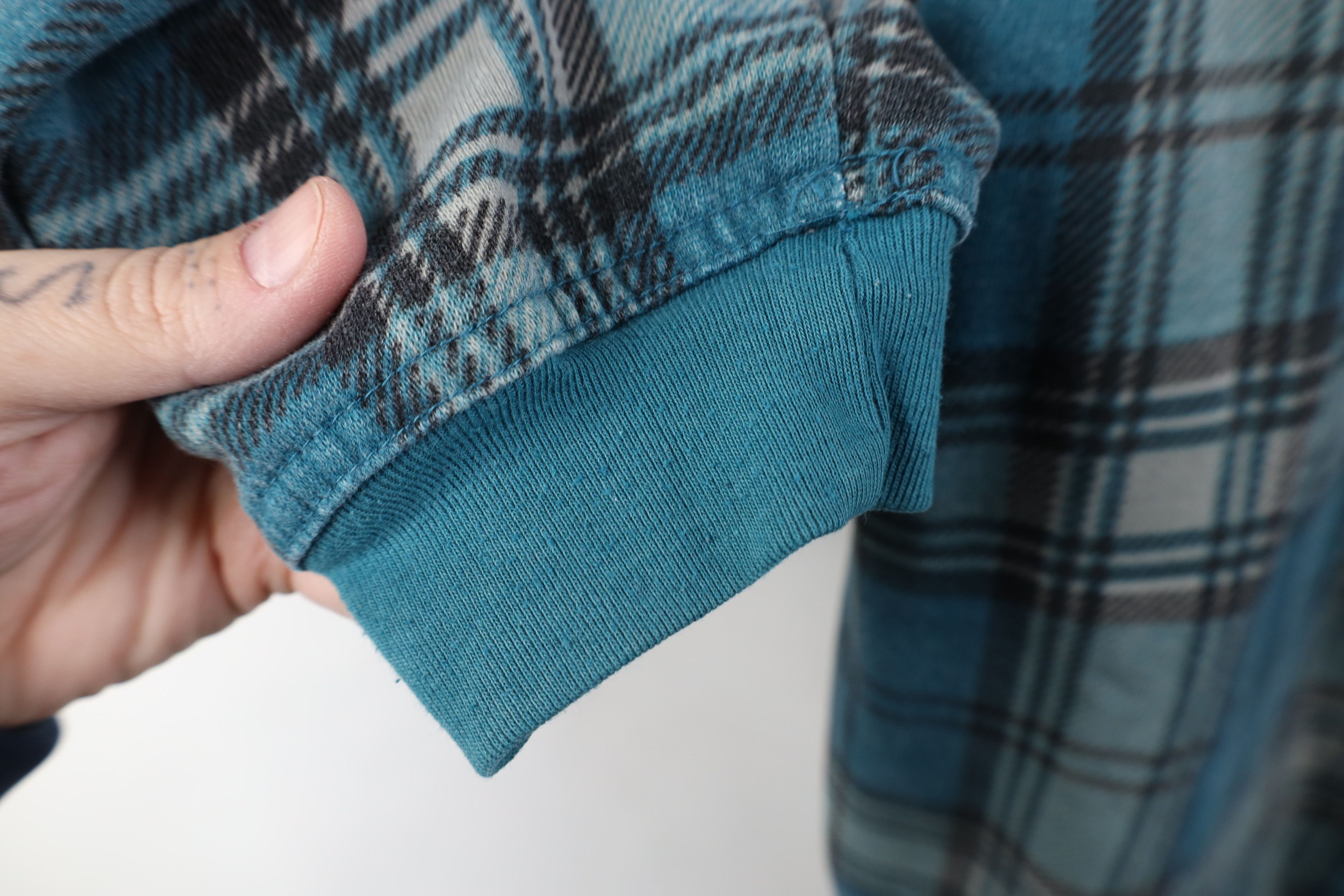 Vintage Vintage 90s Streetwear Oversized Fit Hoodie Sweatshirt Plaid Size XL / US 12-14 / IT 48-50 - 7 Thumbnail