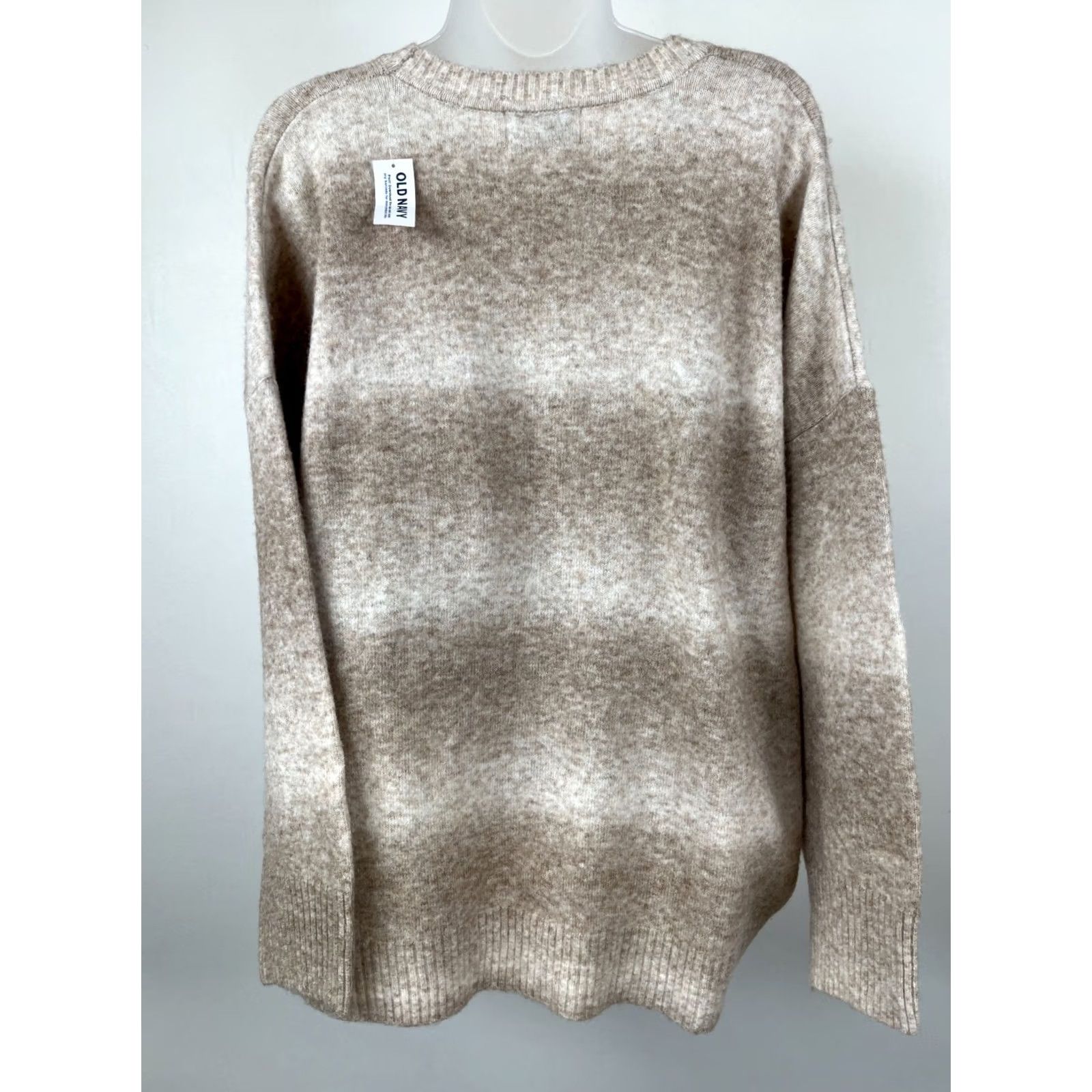 Old Navy Old Navy Sweater Womens XL Beige Ombre Crew Neck Long Sleeve Regular Fit Size XL / US 12-14 / IT 48-50 - 5 Thumbnail