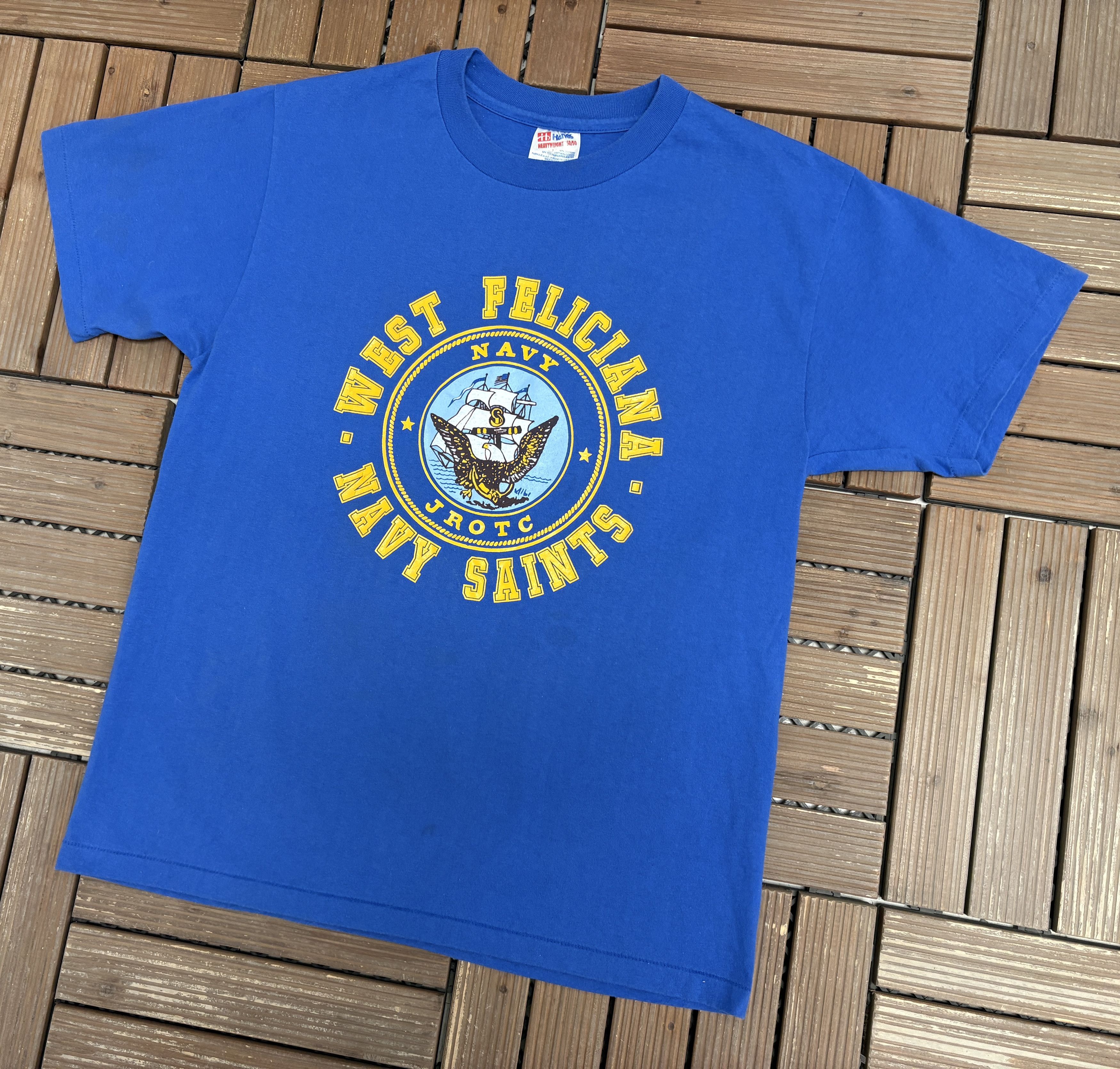 Vintage West Feliciana Navy Saints Vintage Made in USA T-Shirt Tee Size US L / EU 52-54 / 3 - 3 Thumbnail