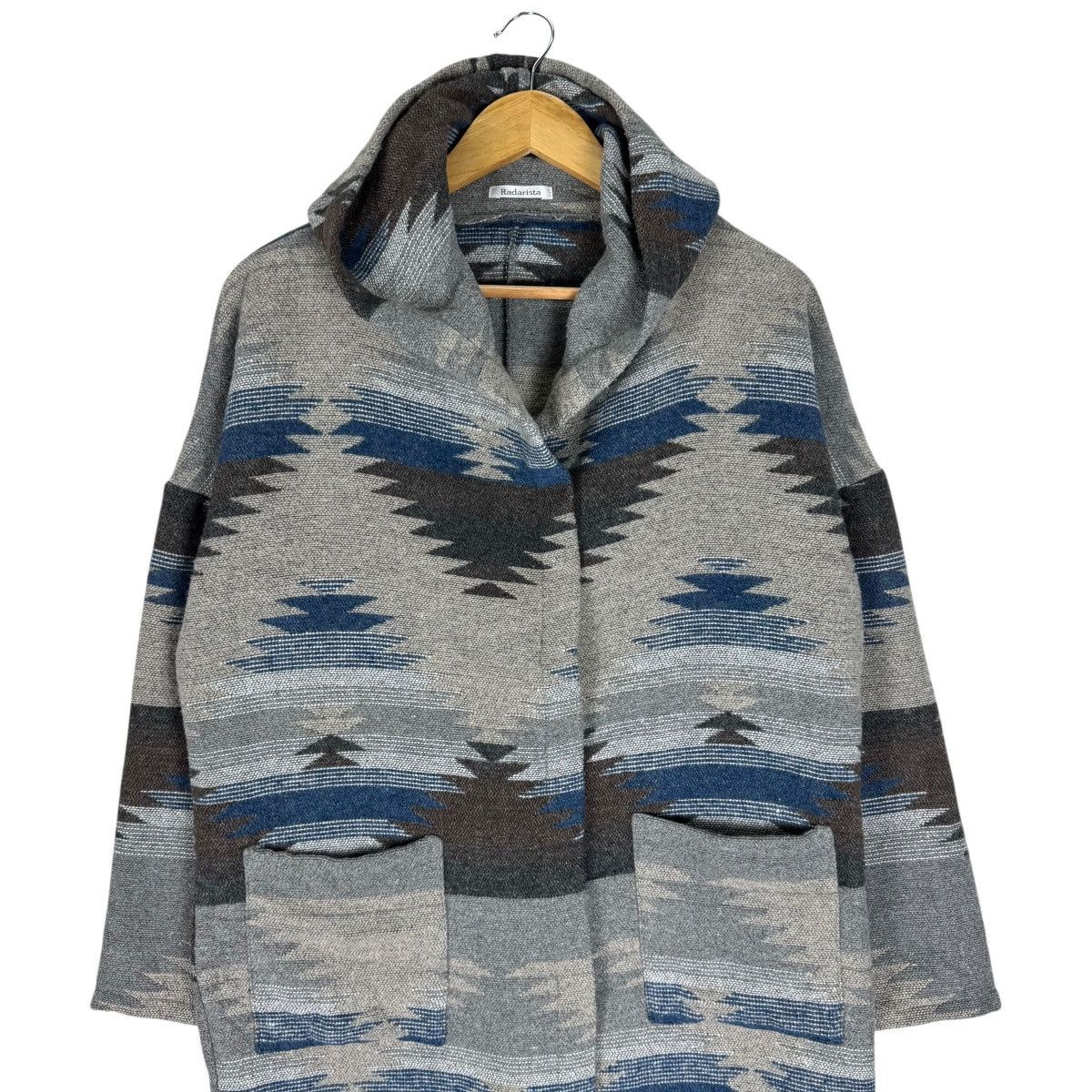 Native ☀️RADRISTA NAVAJO AZTEC HOODIE LONG JACKET LIKE PENDLETON Size M / US 6-8 / IT 42-44 - 3 Thumbnail