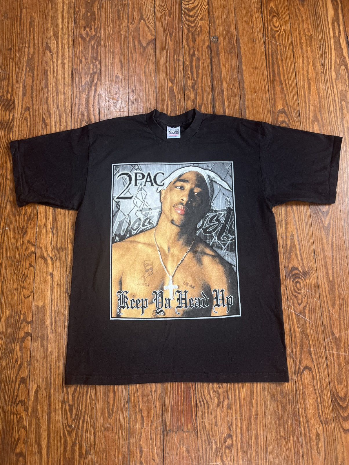 Rap Tees × Vintage VTG 2pac Keep Ya Head Up Rap Tee Shirt Size US XL / EU 56 / 4 - 2 Thumbnail