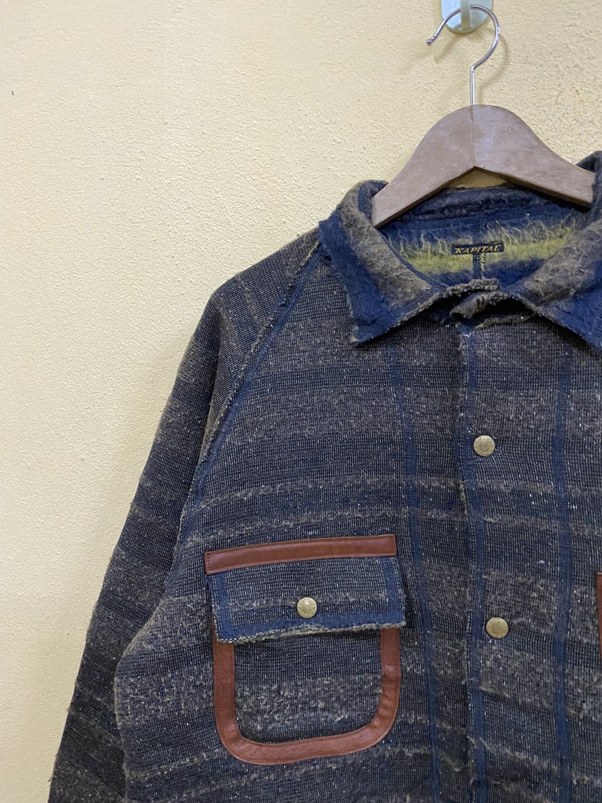 Designer KAPITAL FLEECE SNAP BUTTON WORK JACKET BROWN SIZE 3 Size US L / EU 52-54 / 3 - 4 Thumbnail