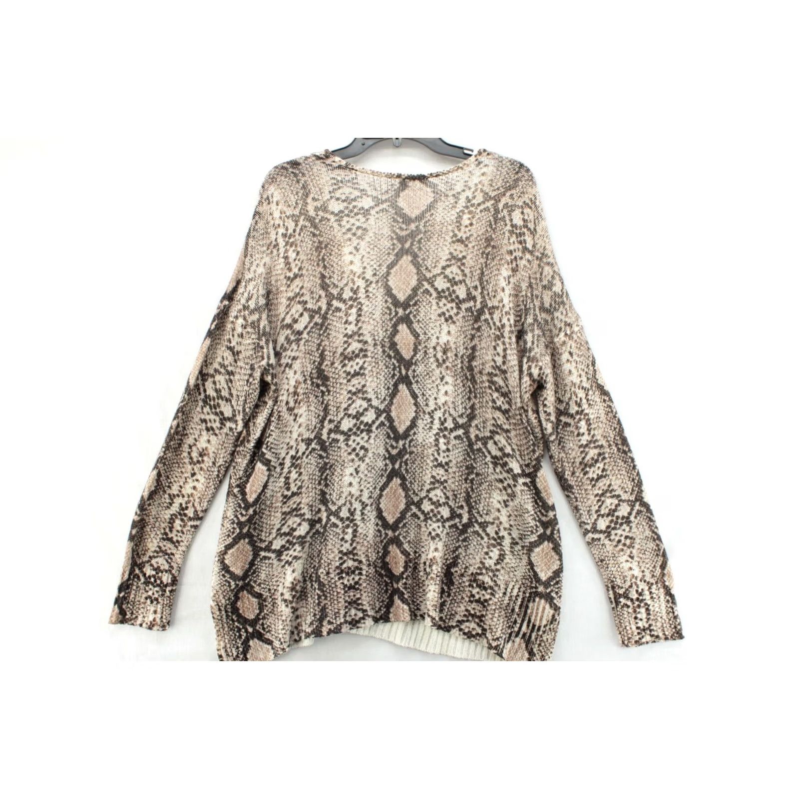 Show Me Your MuMu Show Me Your Mumu Sweater Womens M Hug Me Python Print Oversized Knit Snake Beige V-Neck Pullover/Sweater, All Seasons, Casual Womens, Regular Fit Size M / US 6-8 / IT 42-44 - 3 Thumbnail