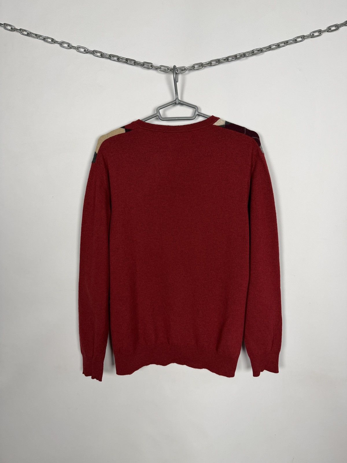 Burberry Men’s Burberry Argyle Wool V-Neck Sweater Pullover Size M-L Size US M / EU 48-50 / 2 - 10 Thumbnail
