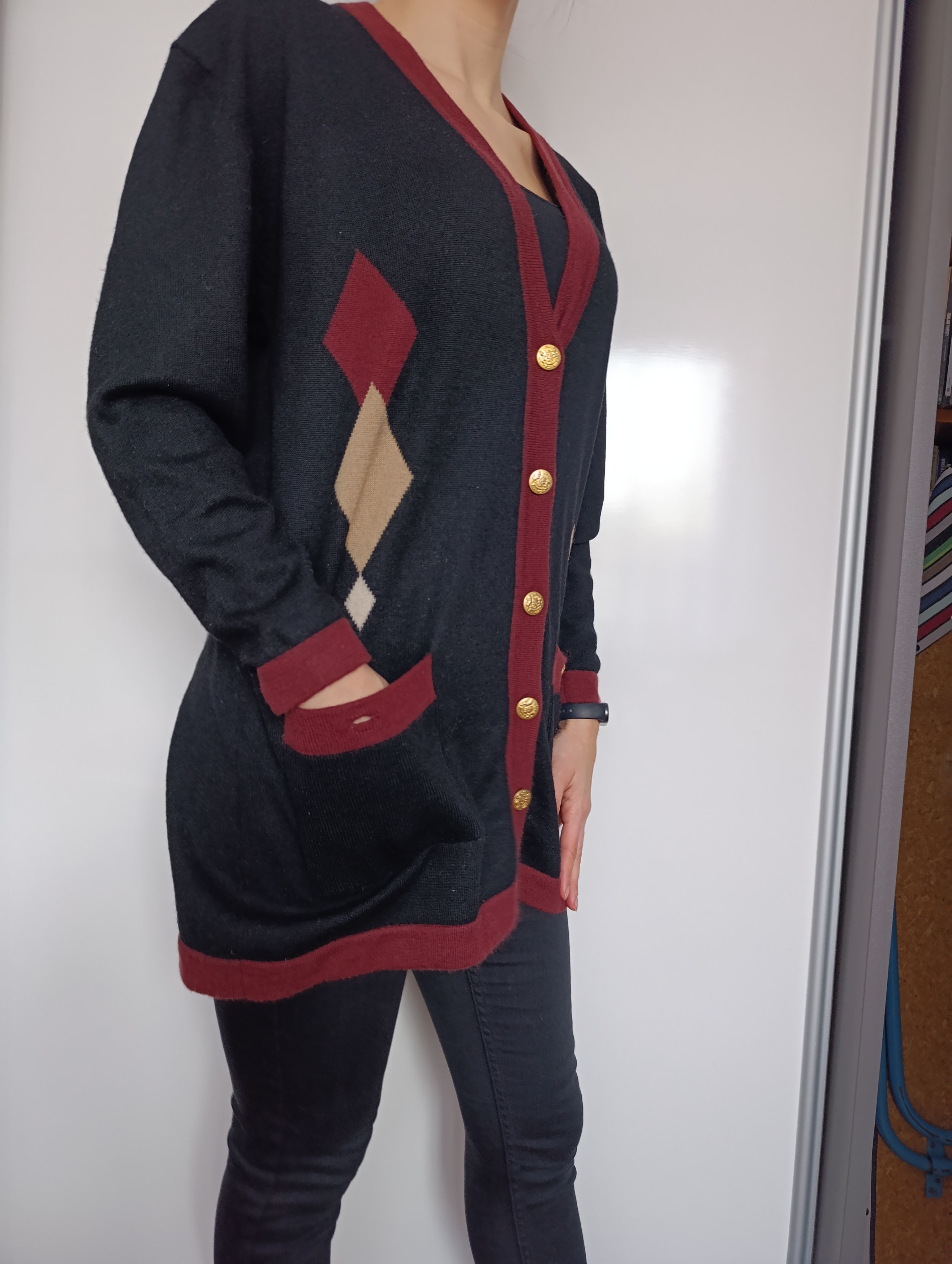 Other Long black cardigan vintage Emreco wool Size XL / US 12-14 / IT 48-50 - 2 Thumbnail