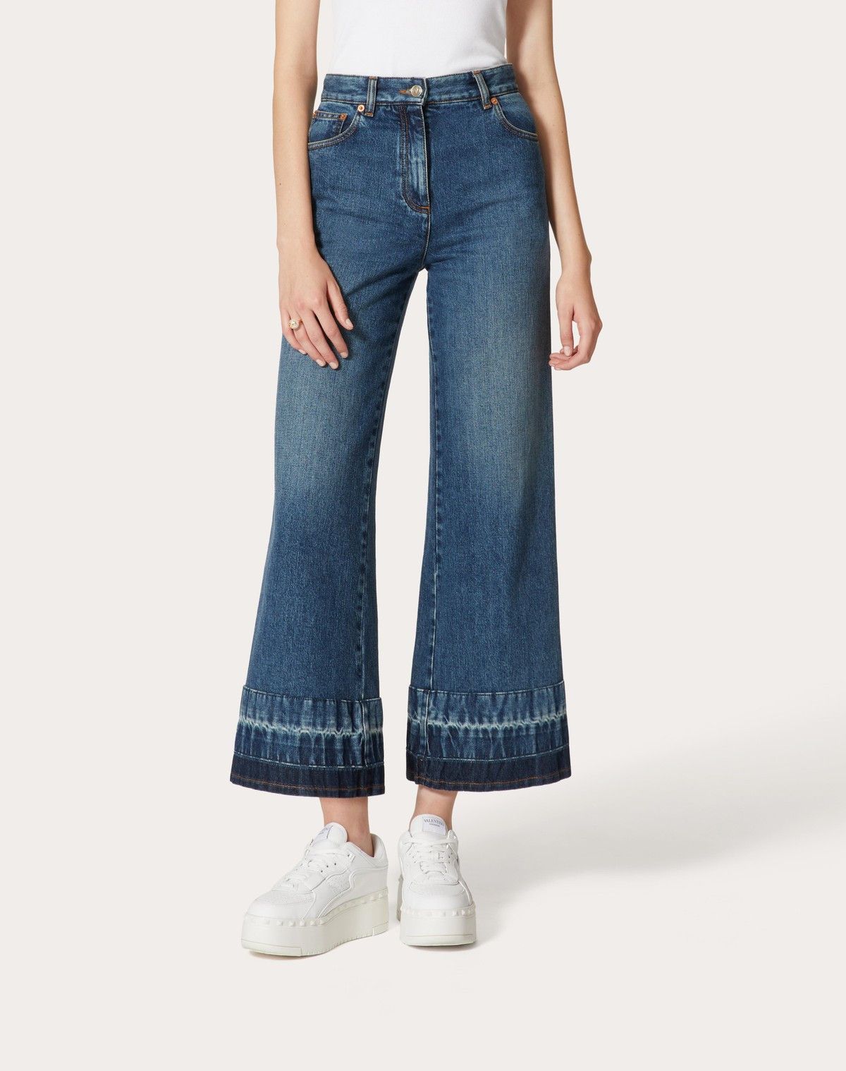Valentino o1s1wg110525 Washed Denim Jeans in Blue Size 24" / US 00 / IT 34 - 4 Thumbnail